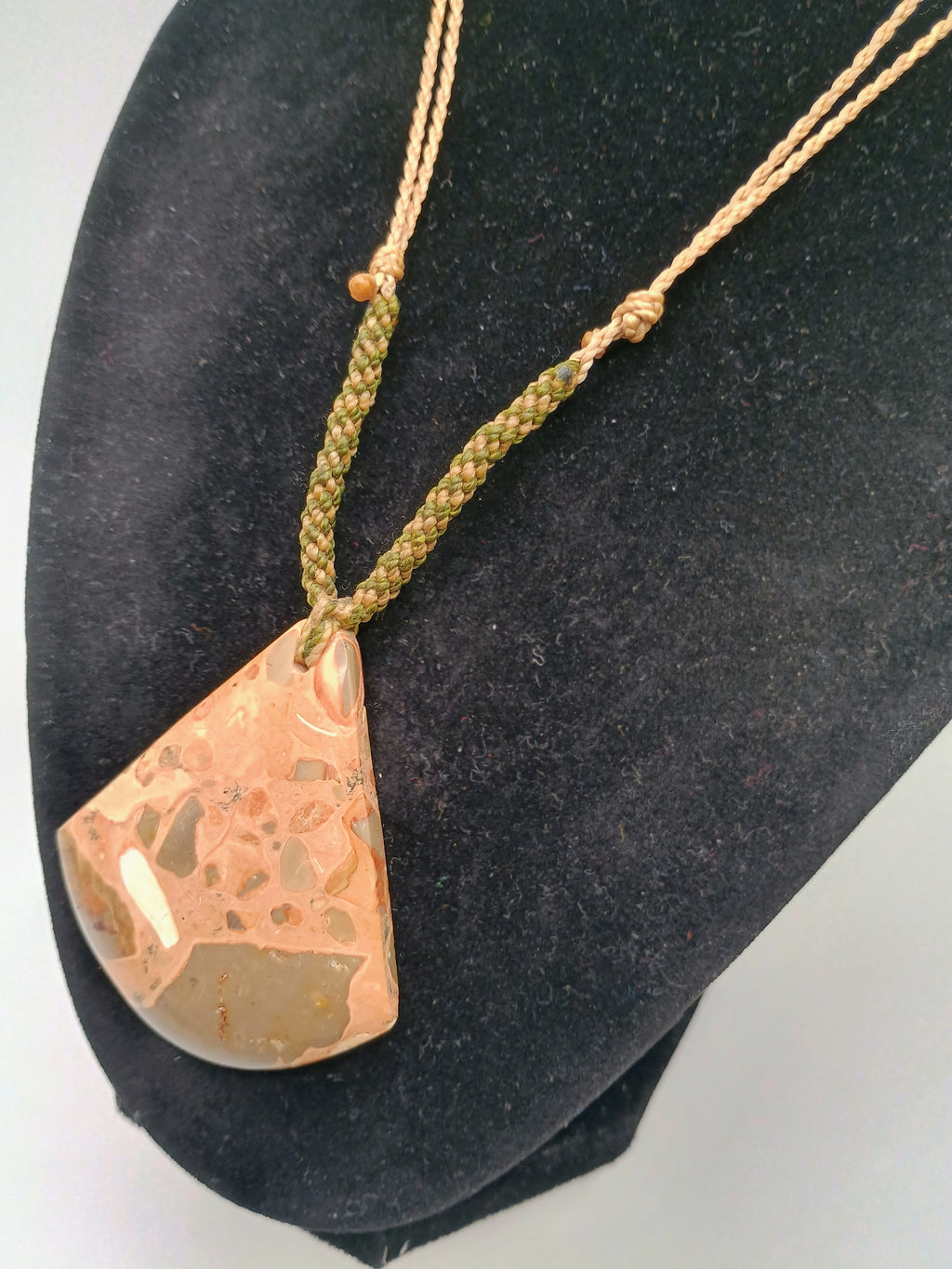 Natural Leopard Print Necklace, Handwoven Macrame Spiritual Amulet