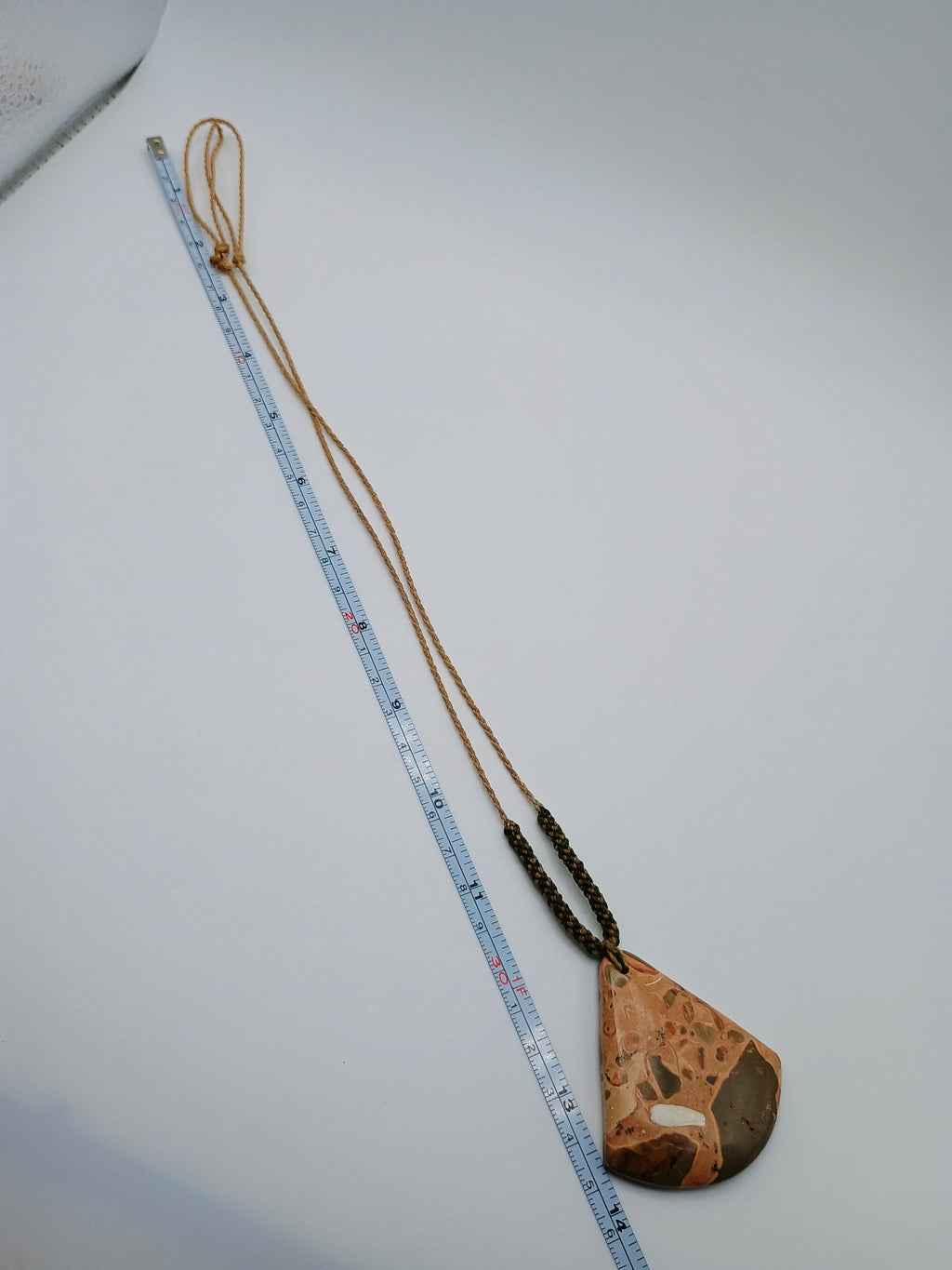 Natural Leopard Print Necklace, Handwoven Macrame Spiritual Amulet