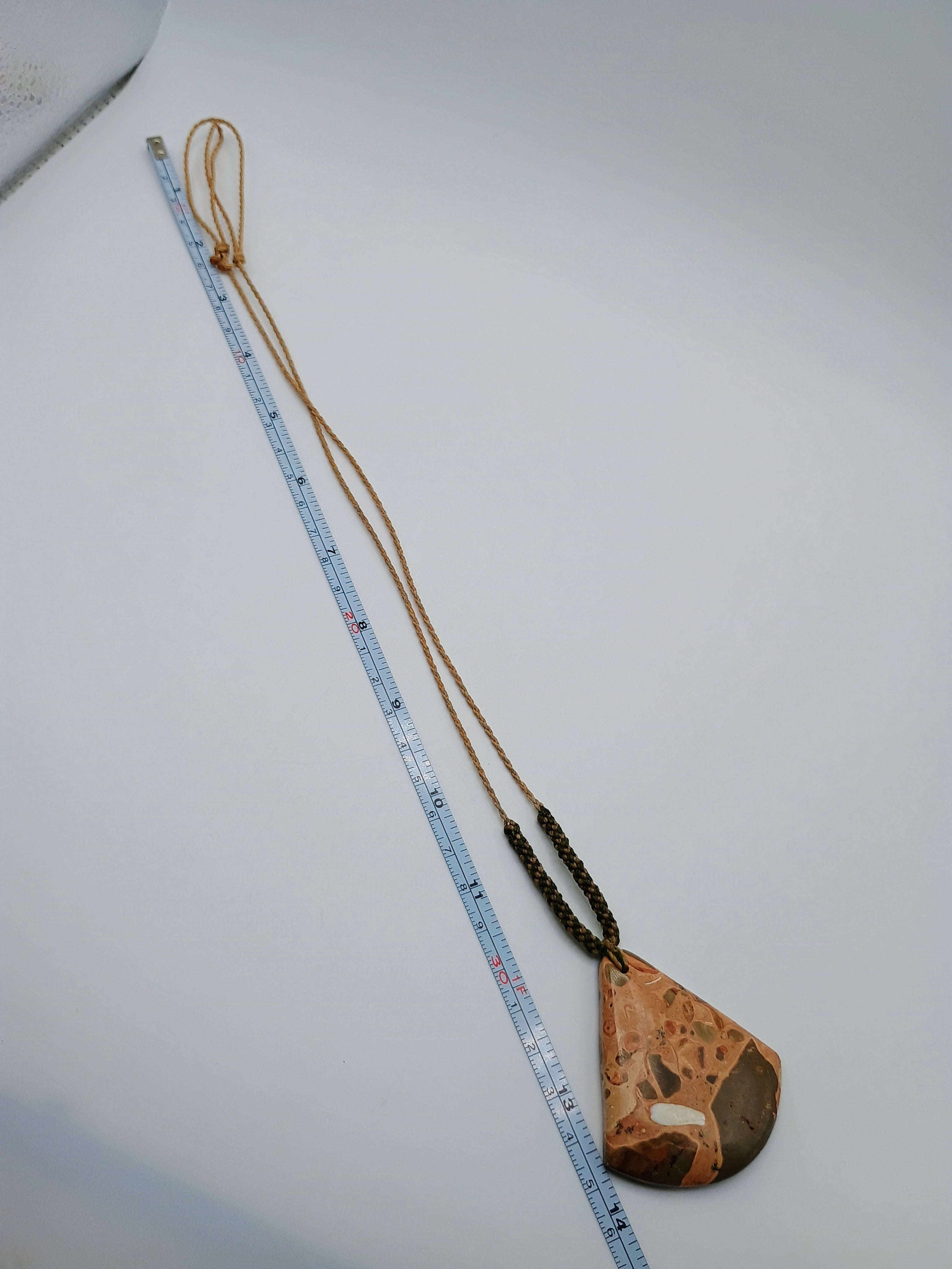 Natural Leopard Print Necklace, Handwoven Macrame Spiritual Amulet