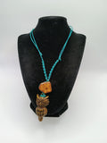 Macrame Owl Necklace with Ayahuasca Flower, Spiritual Amulet