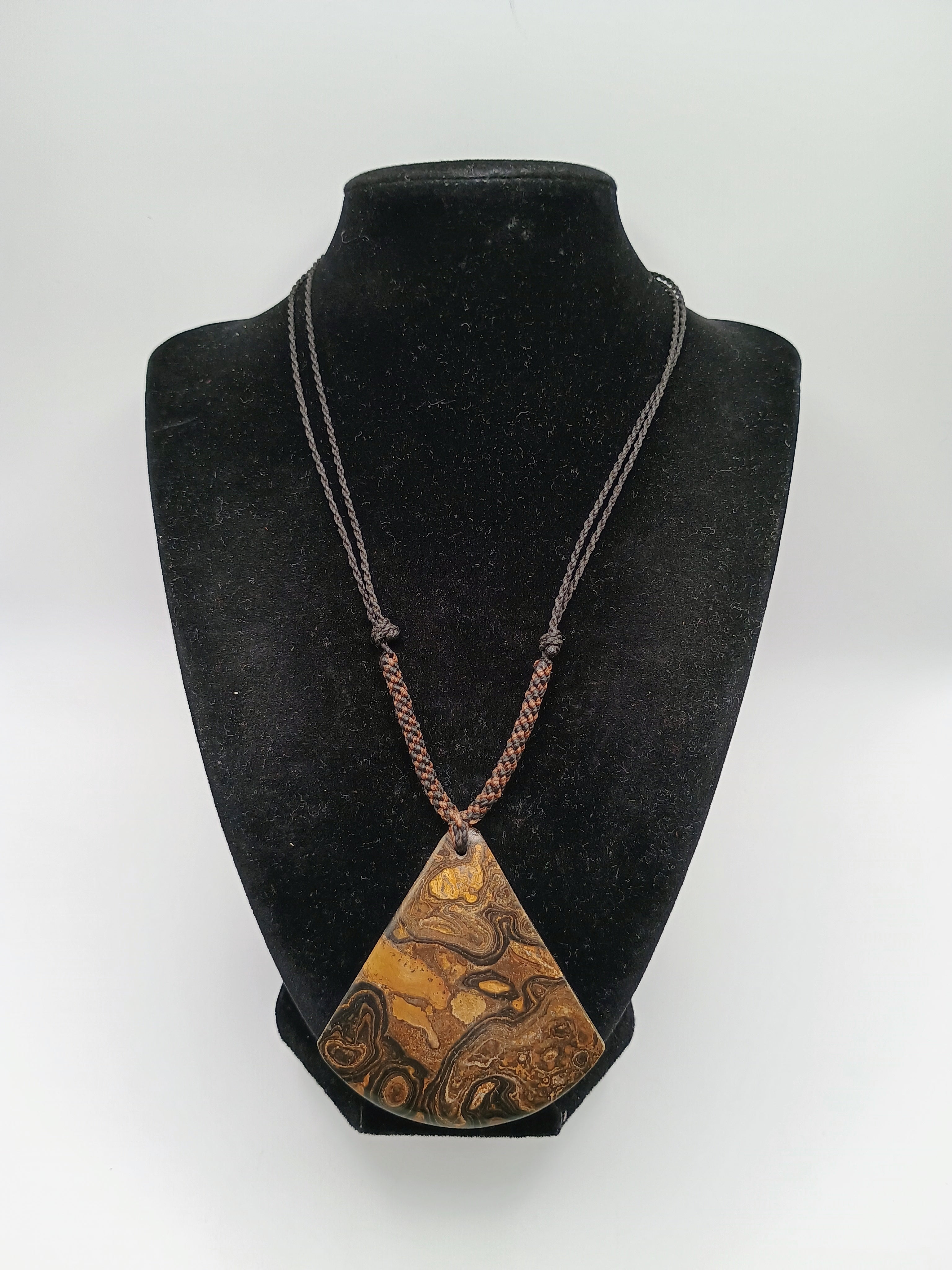 Hand-Carved Natural Stone Necklace, Spiritual Amulet