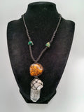 Ayahuasca Flower Necklace Quartz Crystal Spiritual Amulet Handmade