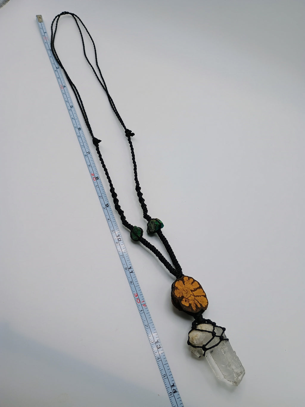 Ayahuasca Flower Necklace Quartz Crystal Spiritual Amulet Handmade