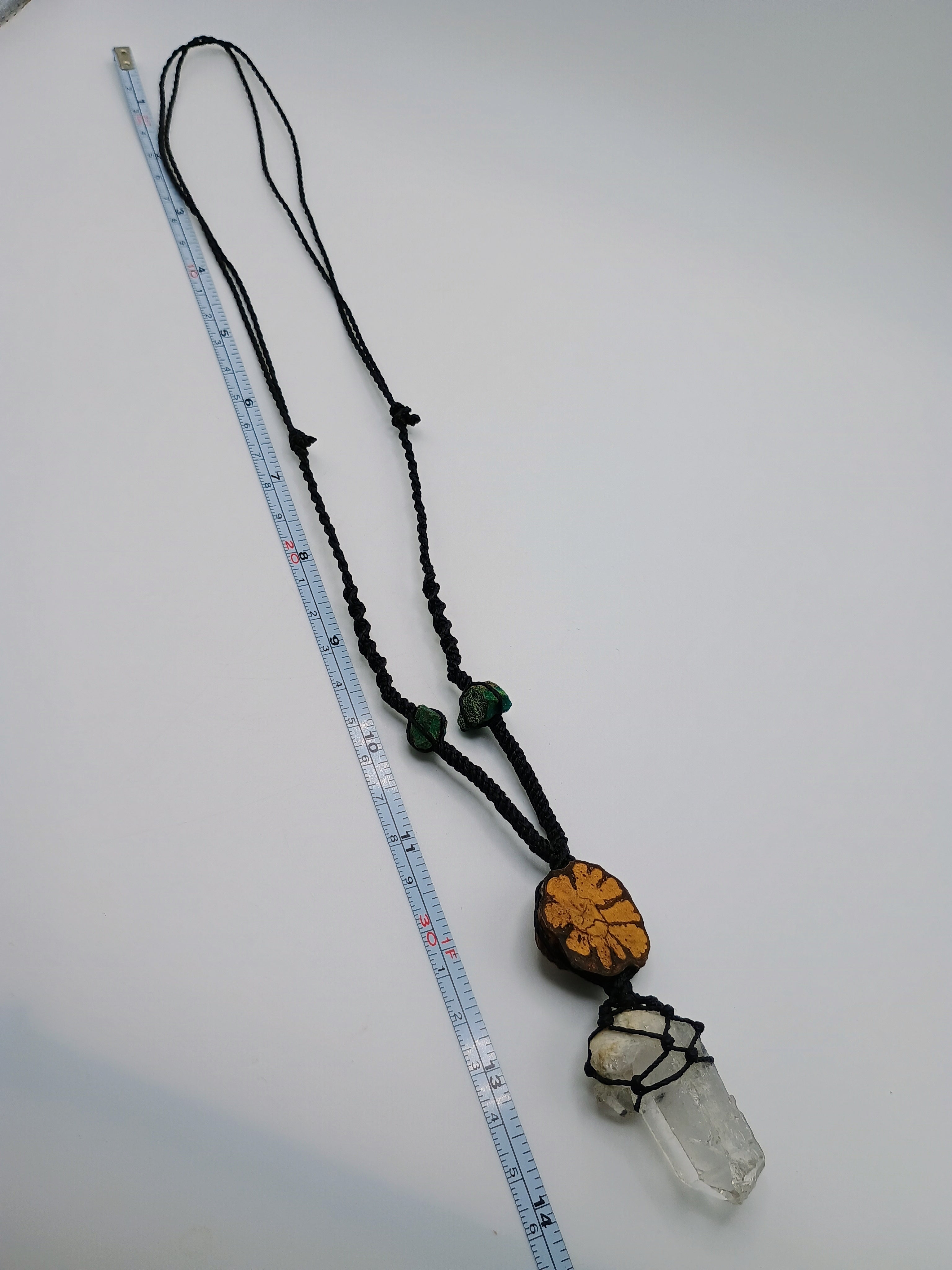 Ayahuasca Flower Necklace Quartz Crystal Spiritual Amulet Handmade