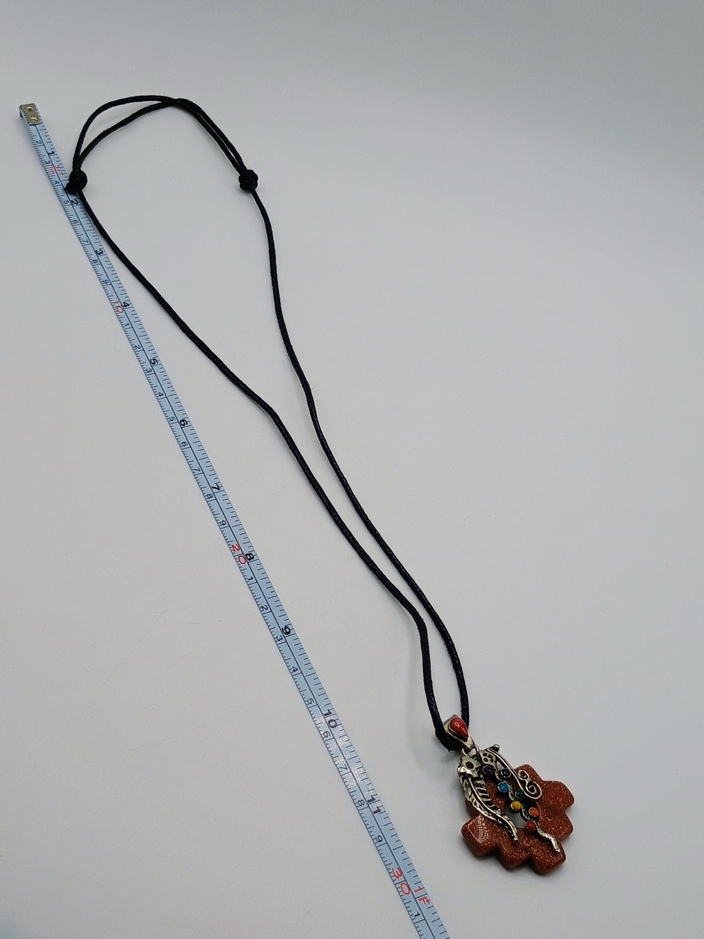 Chakana Inca Rain Gold Necklace 7 Chakra Stones Spiritual Amulet Handmade