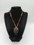Natural Black Onyx Macrame Necklace, Spiritual Protection Amulet