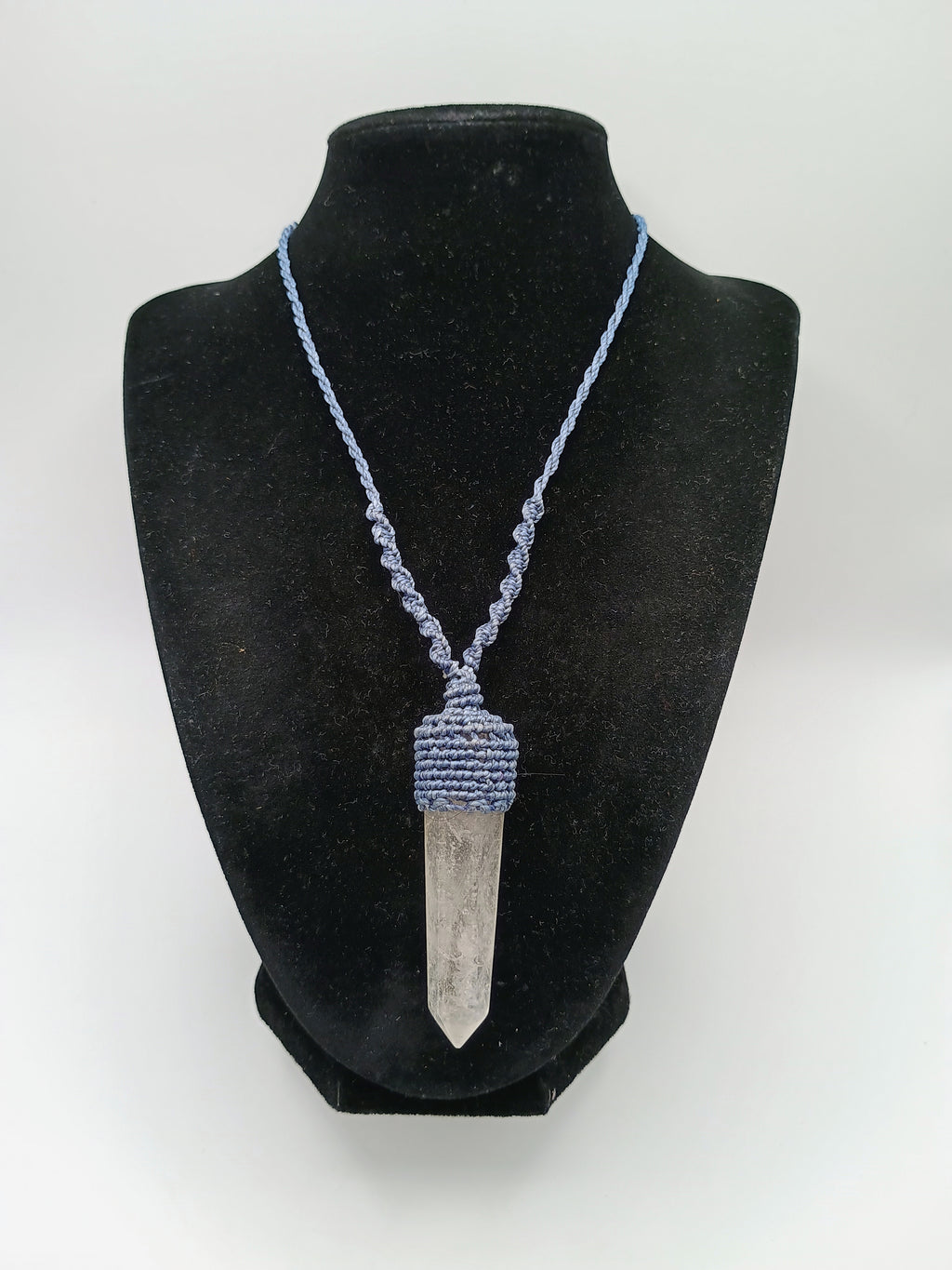 Natural Crystal Quartz Necklace Macrame Spiritual Amulet Healing Stone Clarity