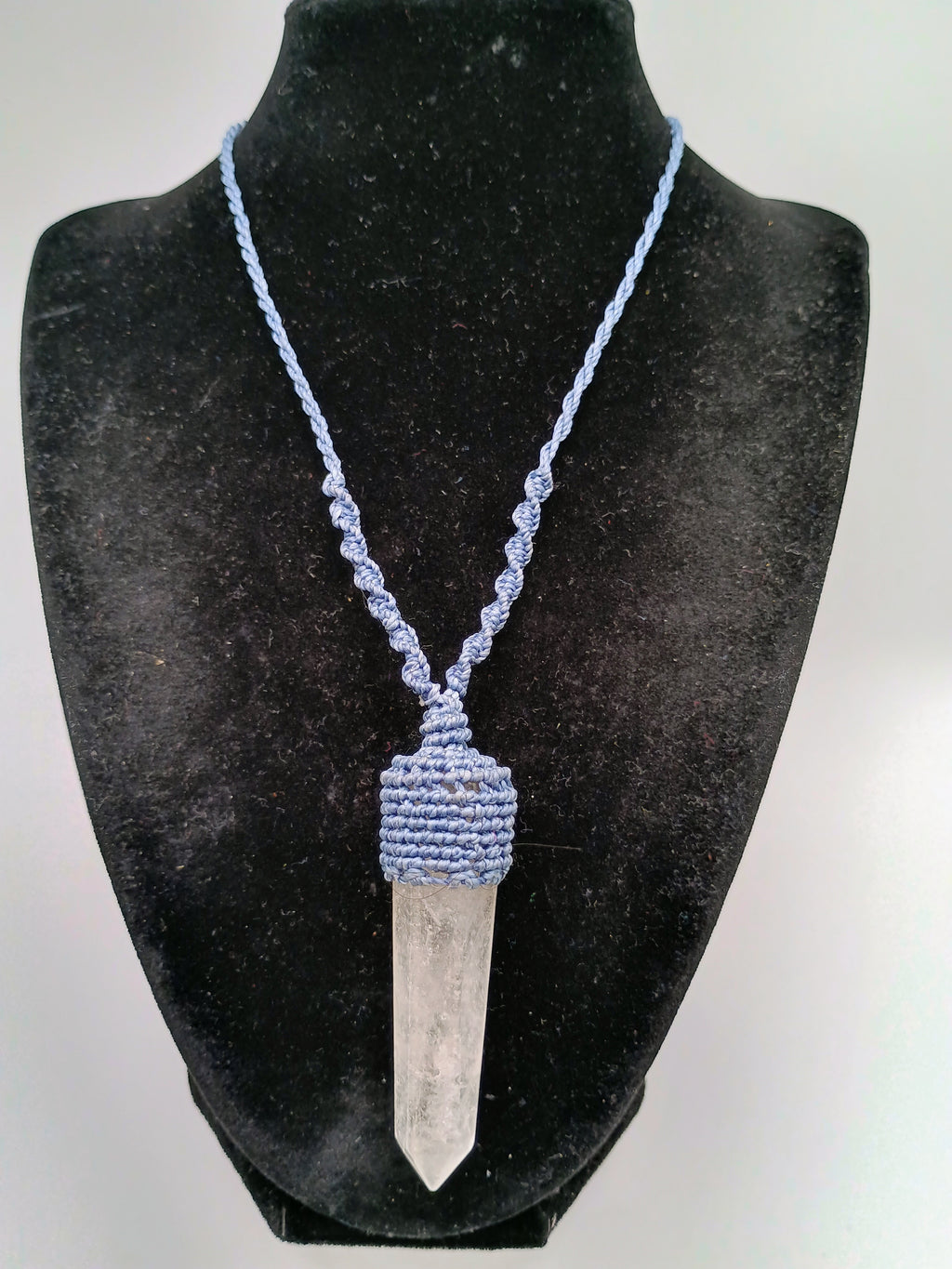 Natural Crystal Quartz Necklace Macrame Spiritual Amulet Healing Stone Clarity