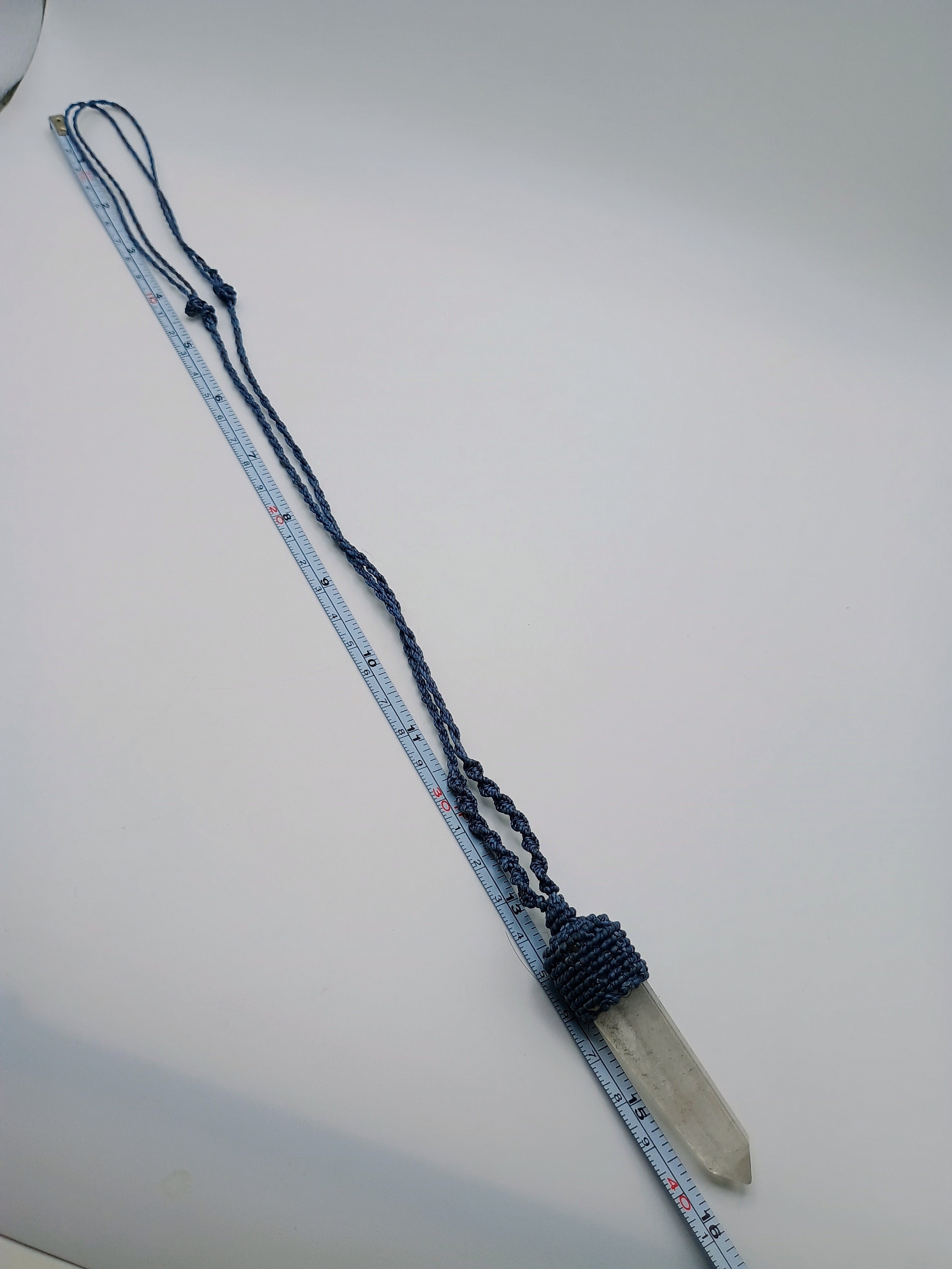 Natural Crystal Quartz Necklace Macrame Spiritual Amulet Healing Stone Clarity