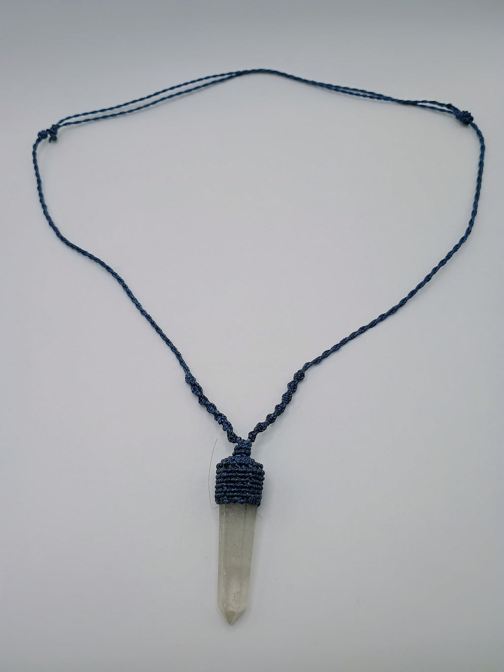 Natural Crystal Quartz Necklace Macrame Spiritual Amulet Healing Stone Clarity
