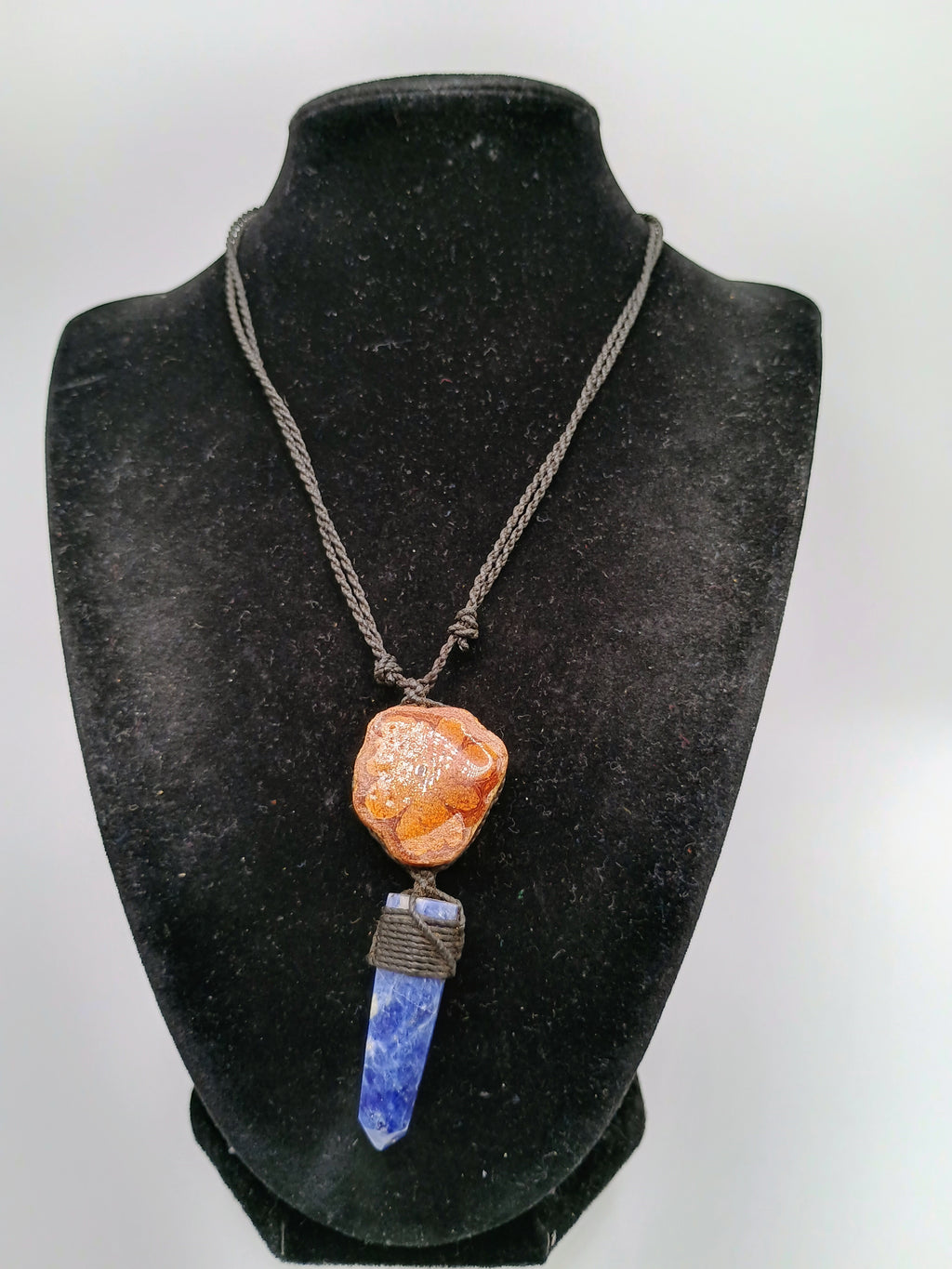 Handmade Macrame Necklace Sodalite Flower Ayahuasca