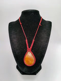 Handmade Natural Citrine Macrame Necklace Spiritual Amulet