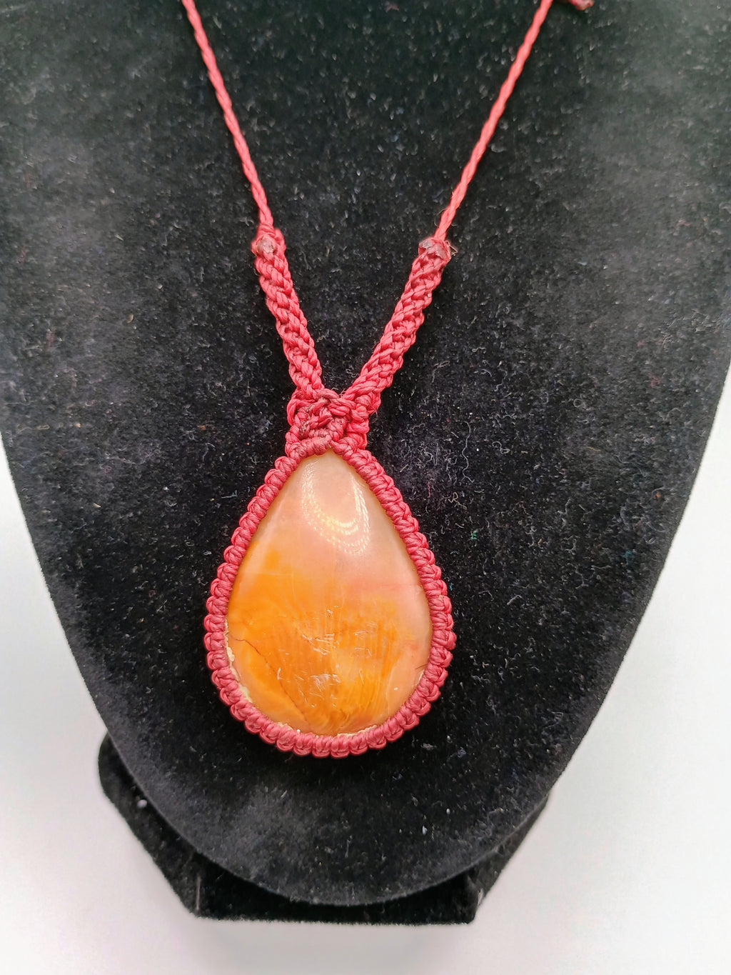 Handmade Natural Citrine Macrame Necklace Spiritual Amulet