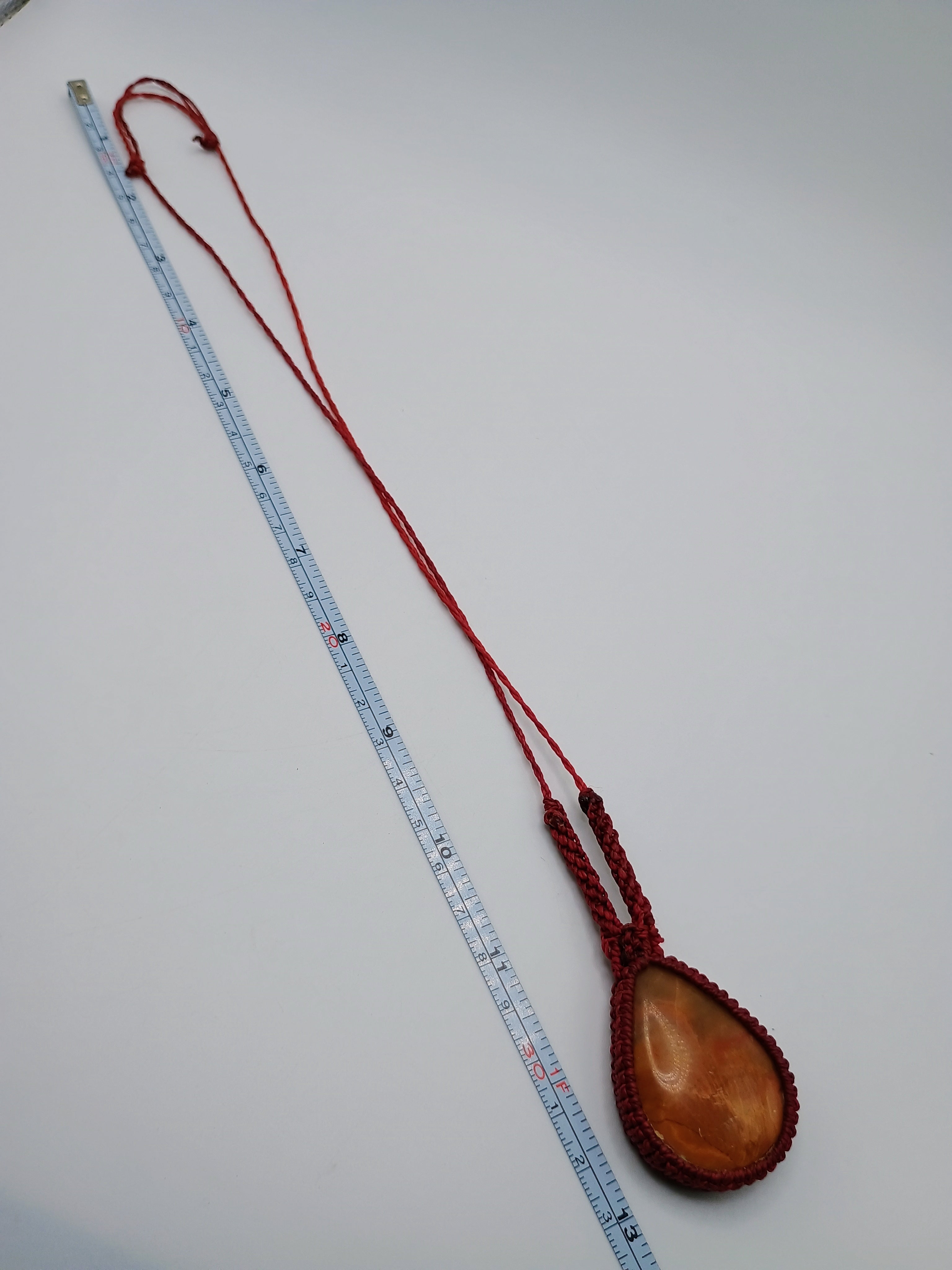 Handmade Natural Citrine Macrame Necklace Spiritual Amulet