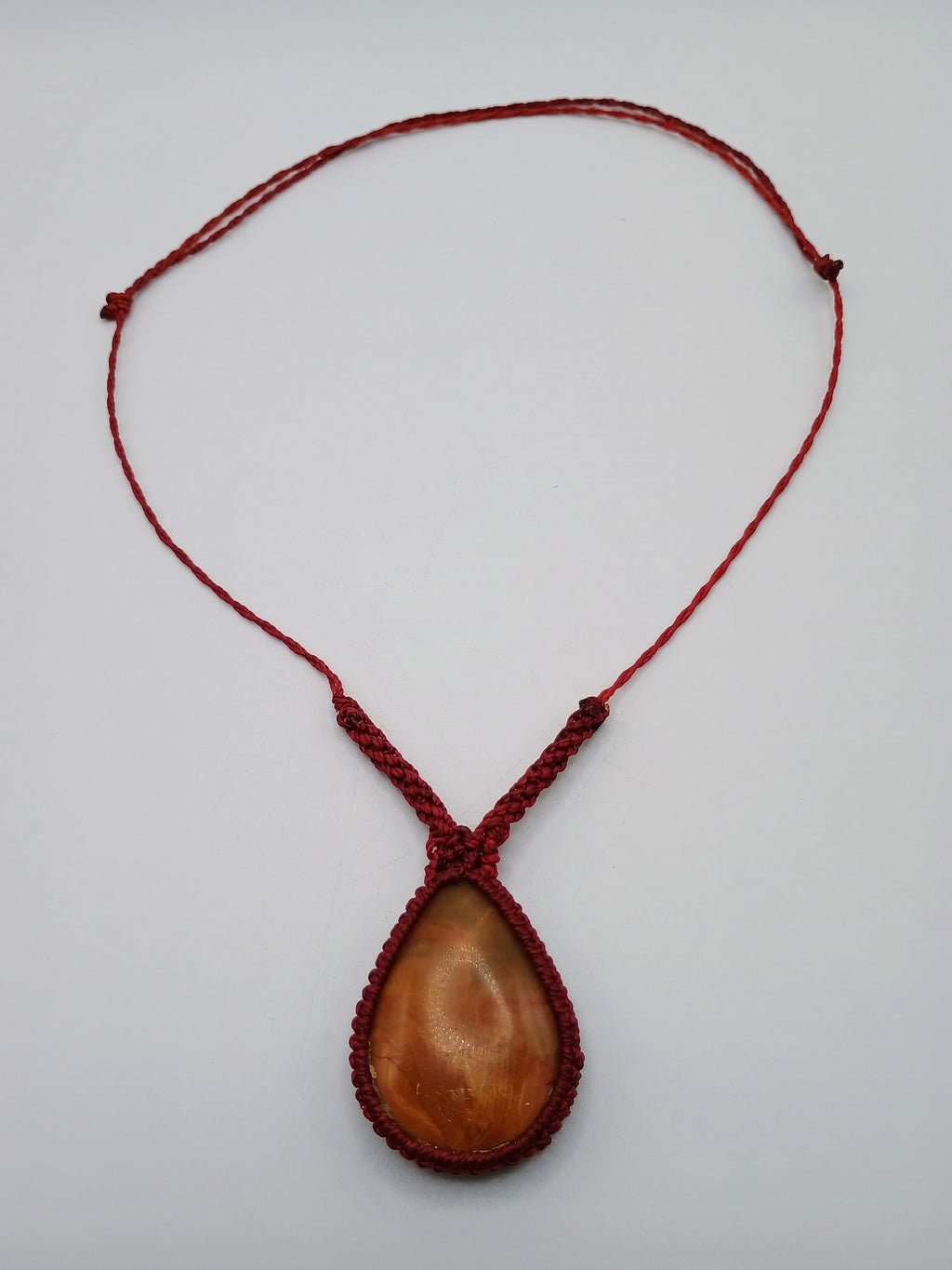 Handmade Natural Citrine Macrame Necklace Spiritual Amulet