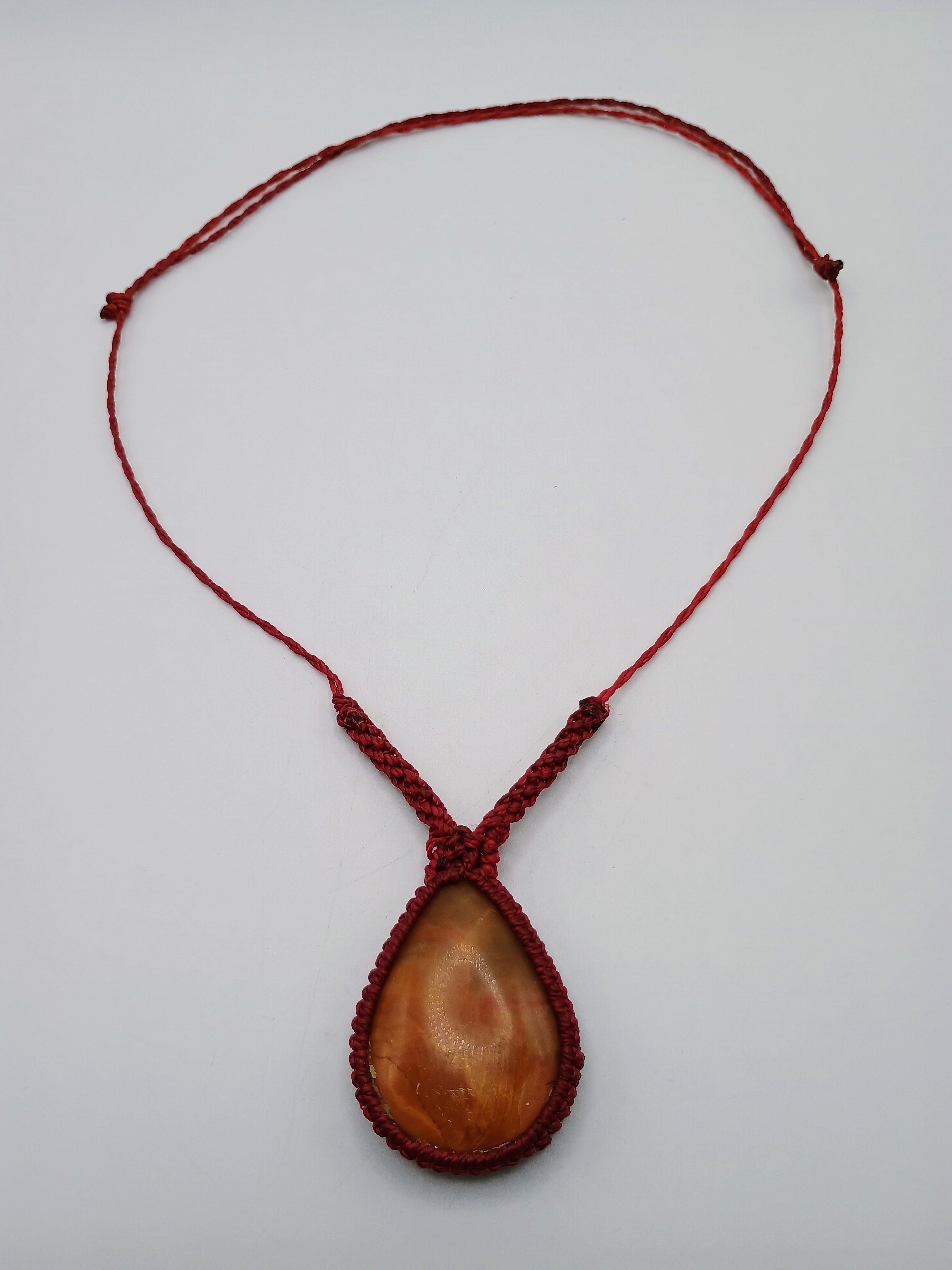 Handmade Natural Citrine Macrame Necklace Spiritual Amulet