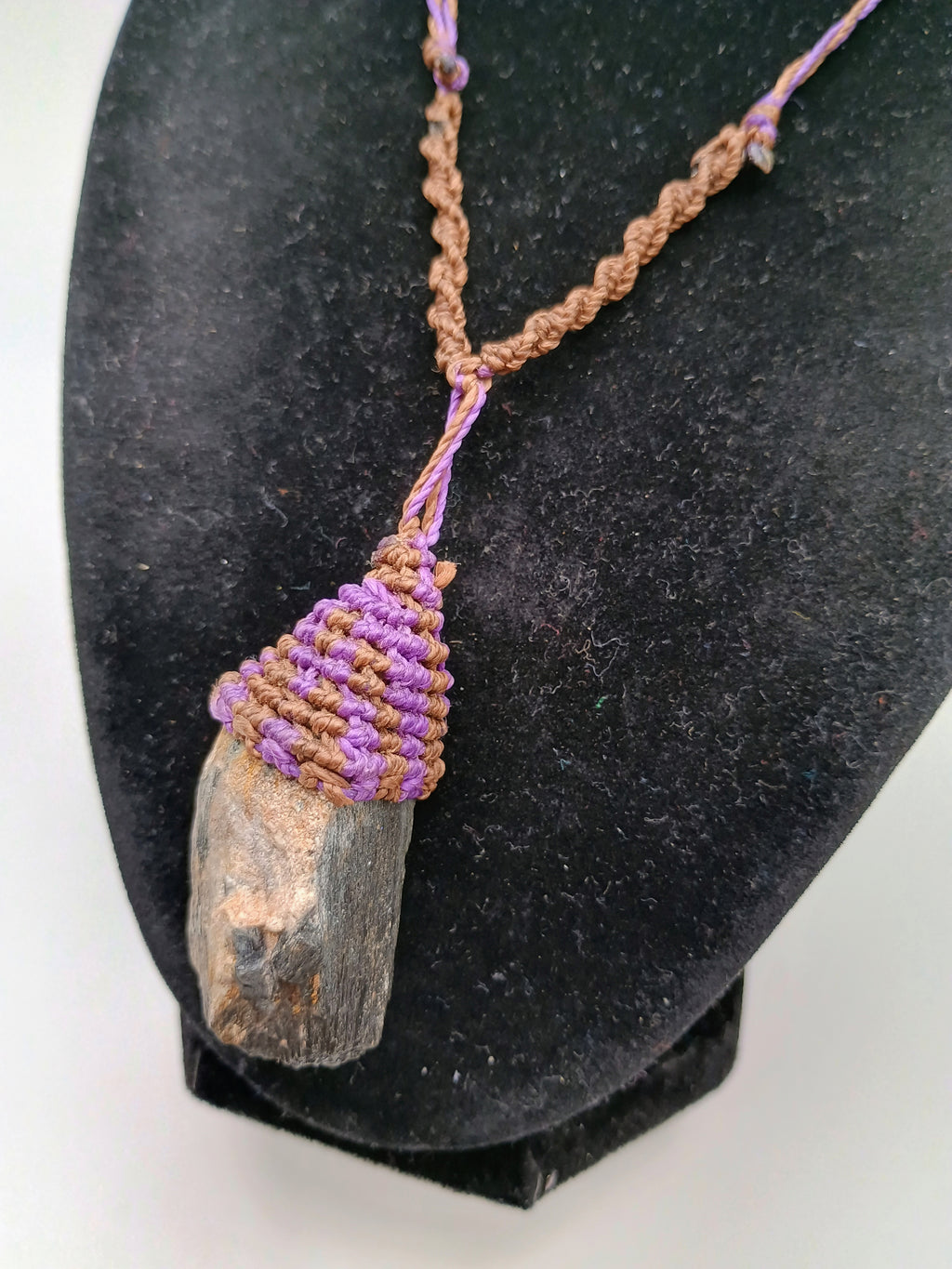 Natural Onyx Macrame Necklace Spiritual Amulet Protection