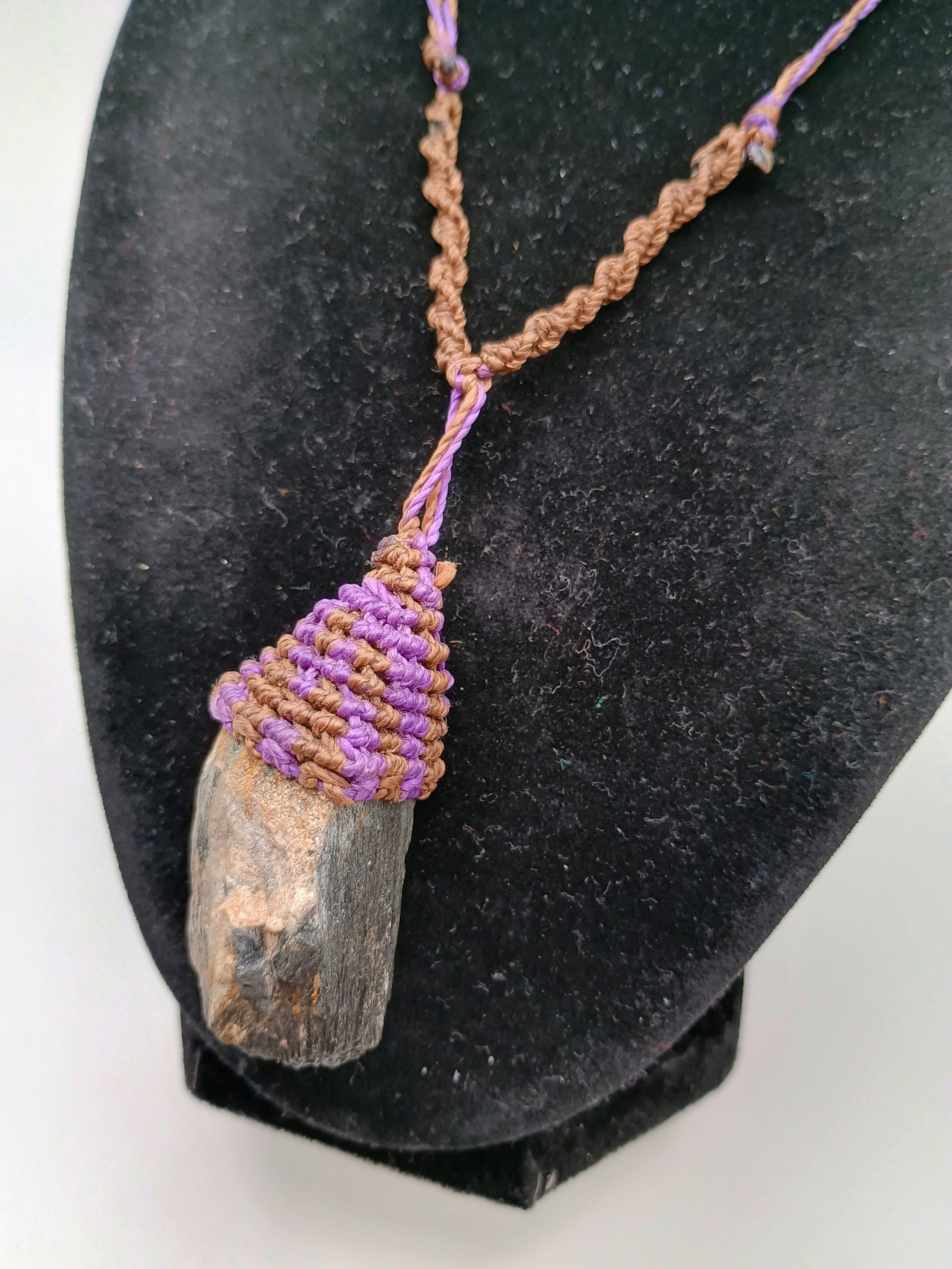 Natural Onyx Macrame Necklace Spiritual Amulet Protection