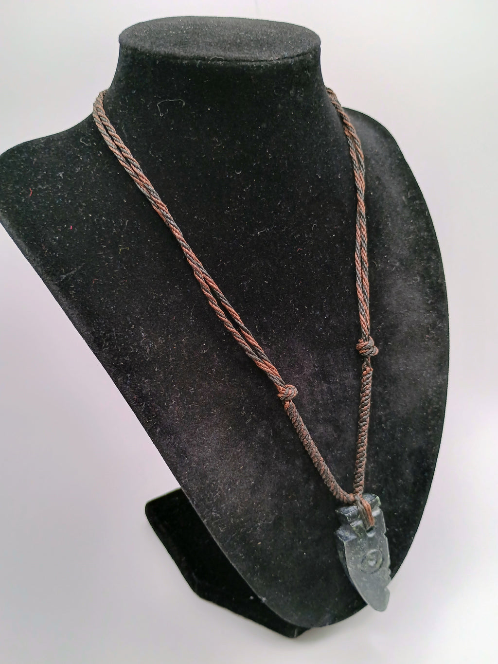 Natural Stone Carved Amulet Macrame Necklace Spiritual Protection