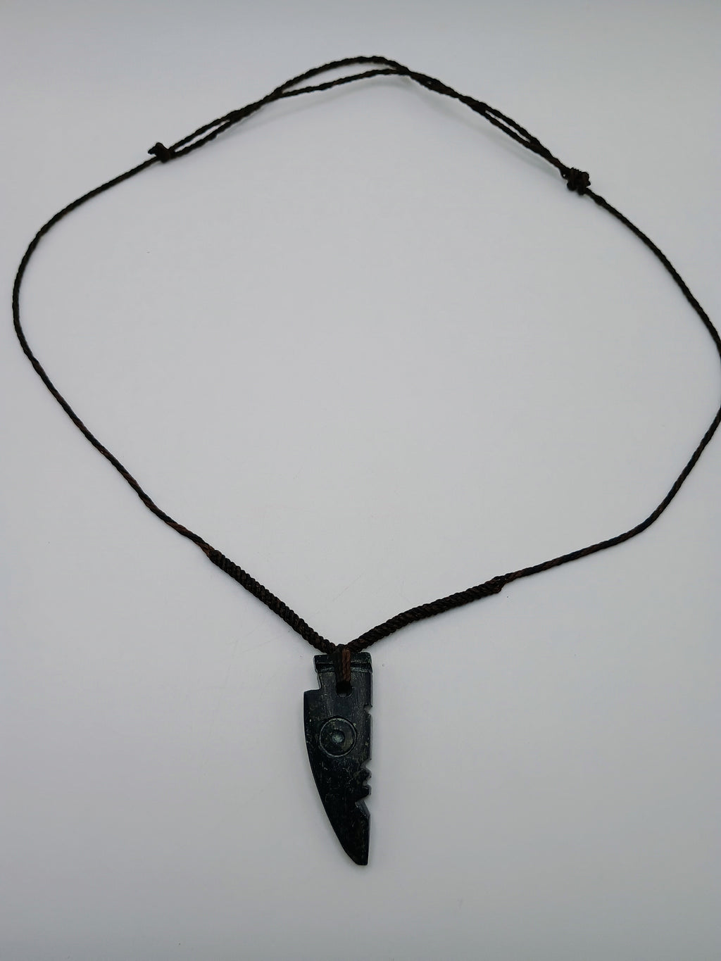 Natural Stone Carved Amulet Macrame Necklace Spiritual Protection