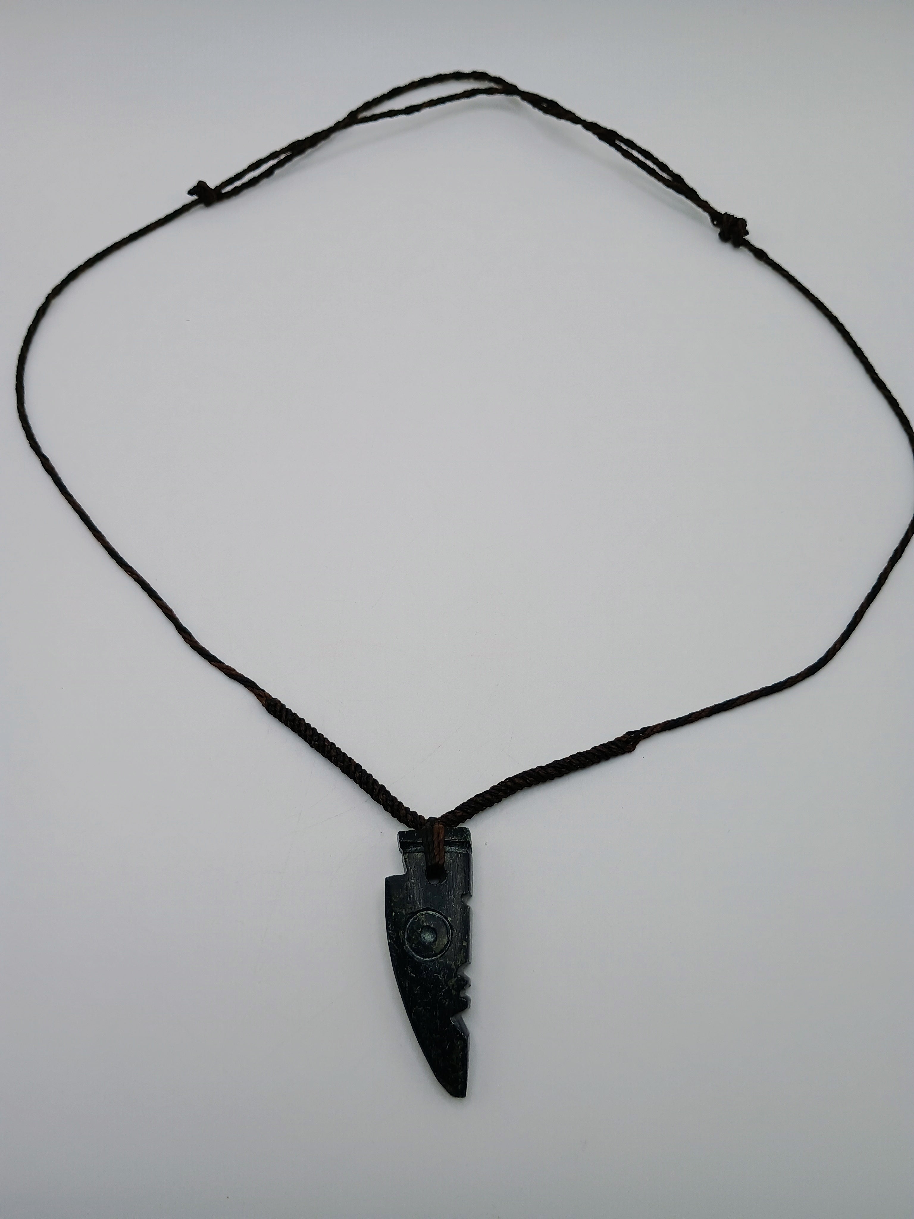 Natural Stone Carved Amulet Macrame Necklace Spiritual Protection
