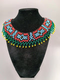 Hand-woven Beaded Breastplate Necklace, Multicolor Choker