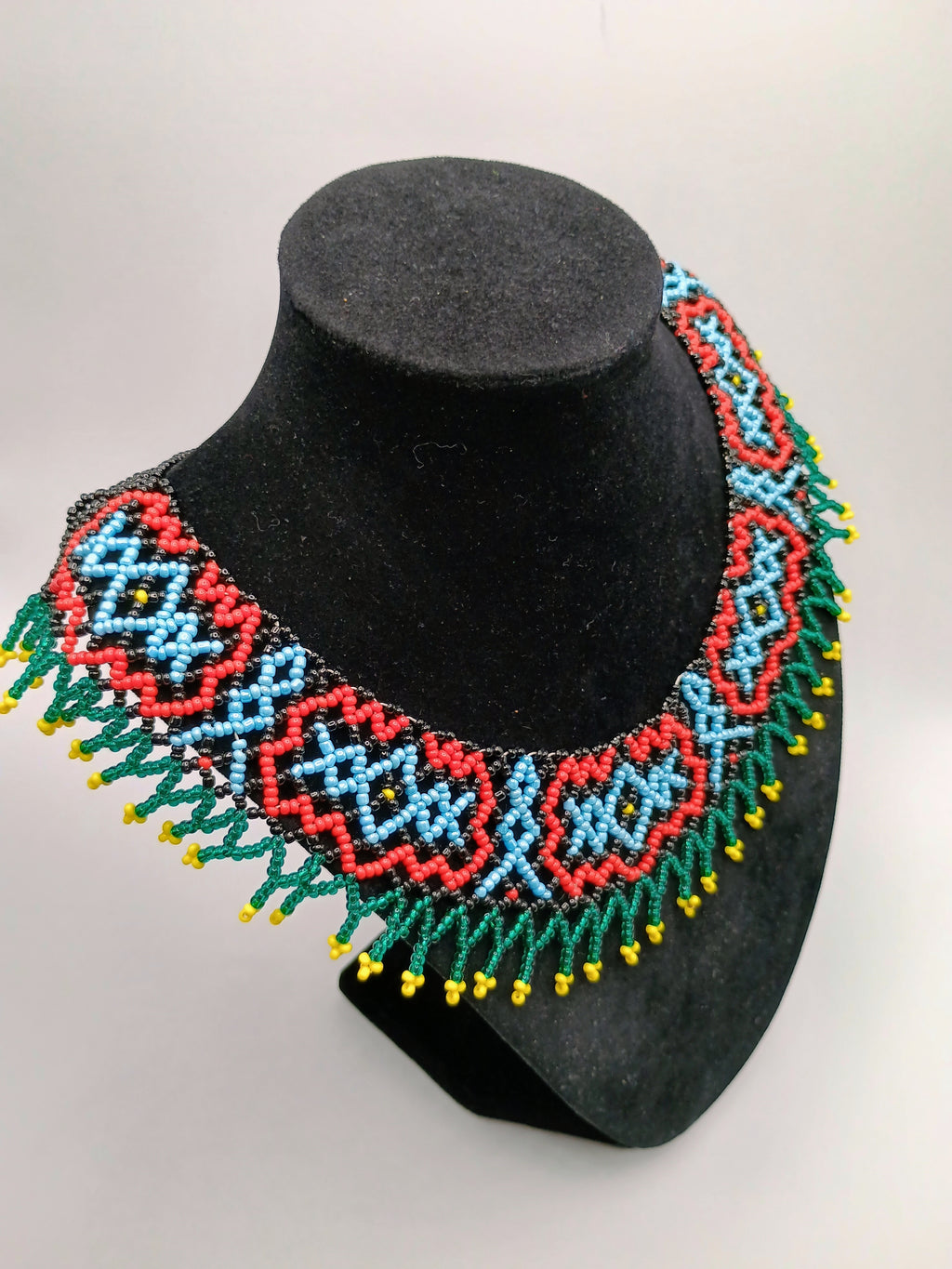 Hand-woven Beaded Breastplate Necklace, Multicolor Choker