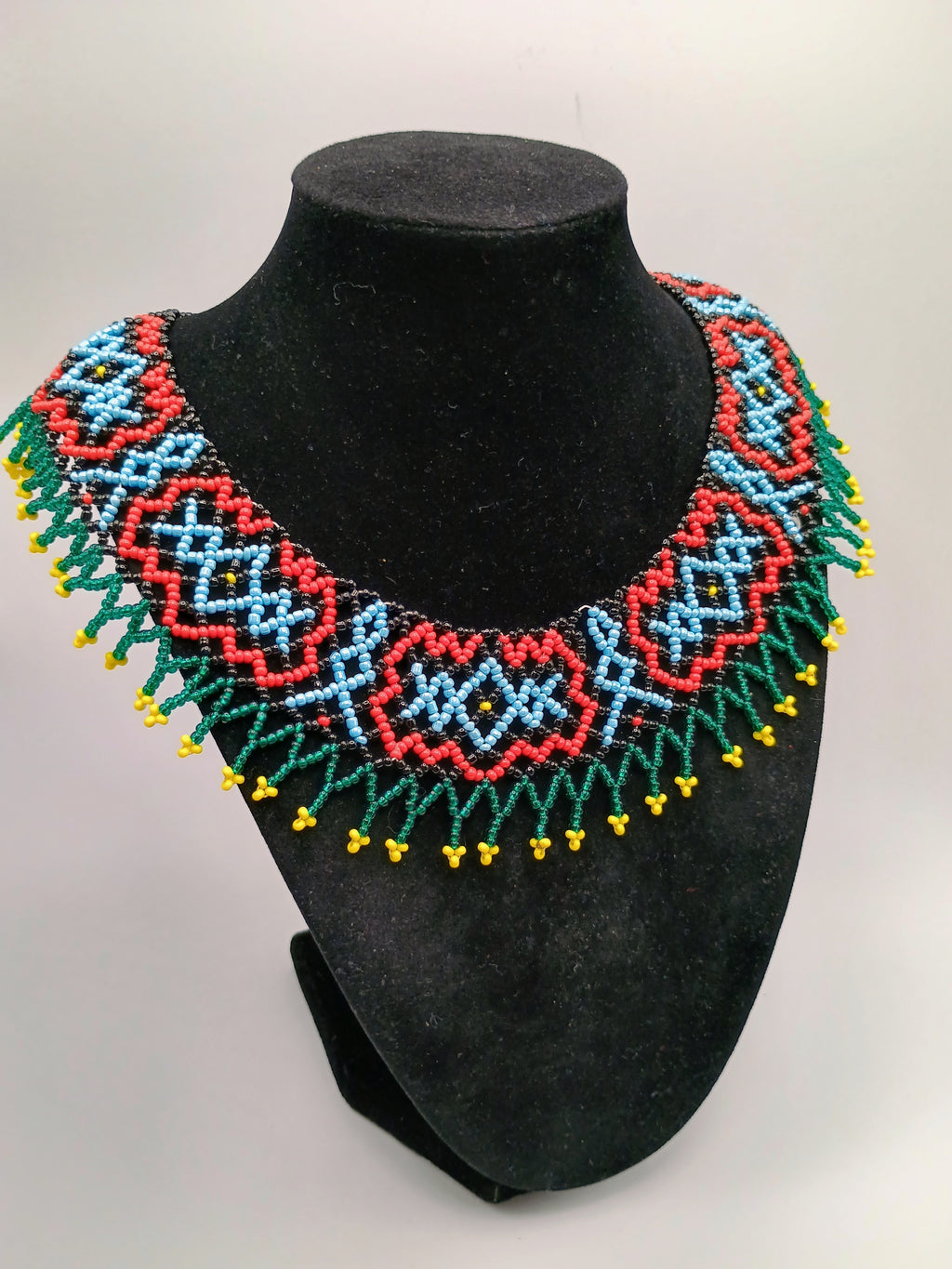 Hand-woven Beaded Breastplate Necklace, Multicolor Choker