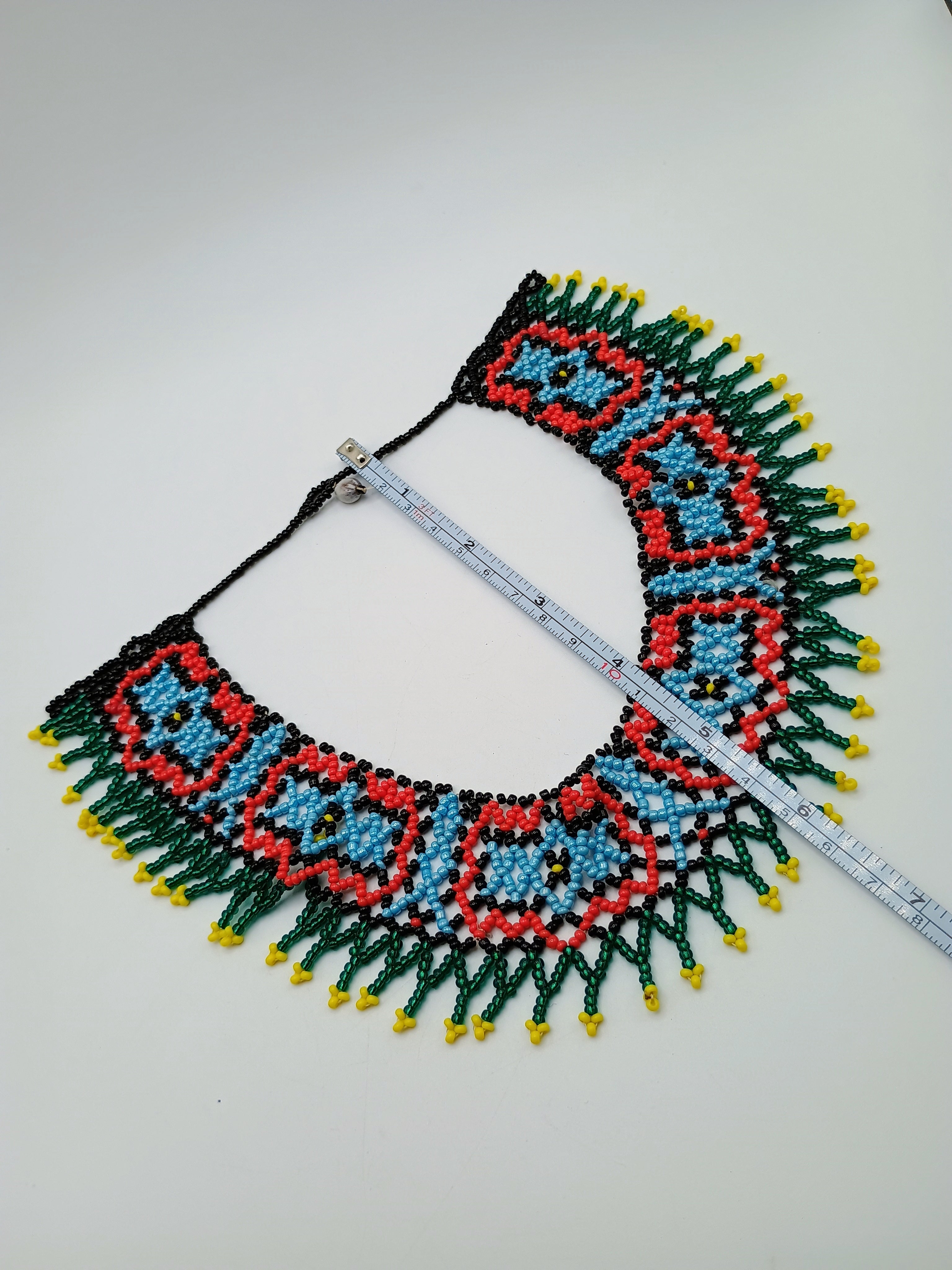 Hand-woven Beaded Breastplate Necklace, Multicolor Choker