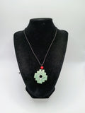 Chakana Inca Necklace with Natural Stone, Woven Andean Cross, Macrame