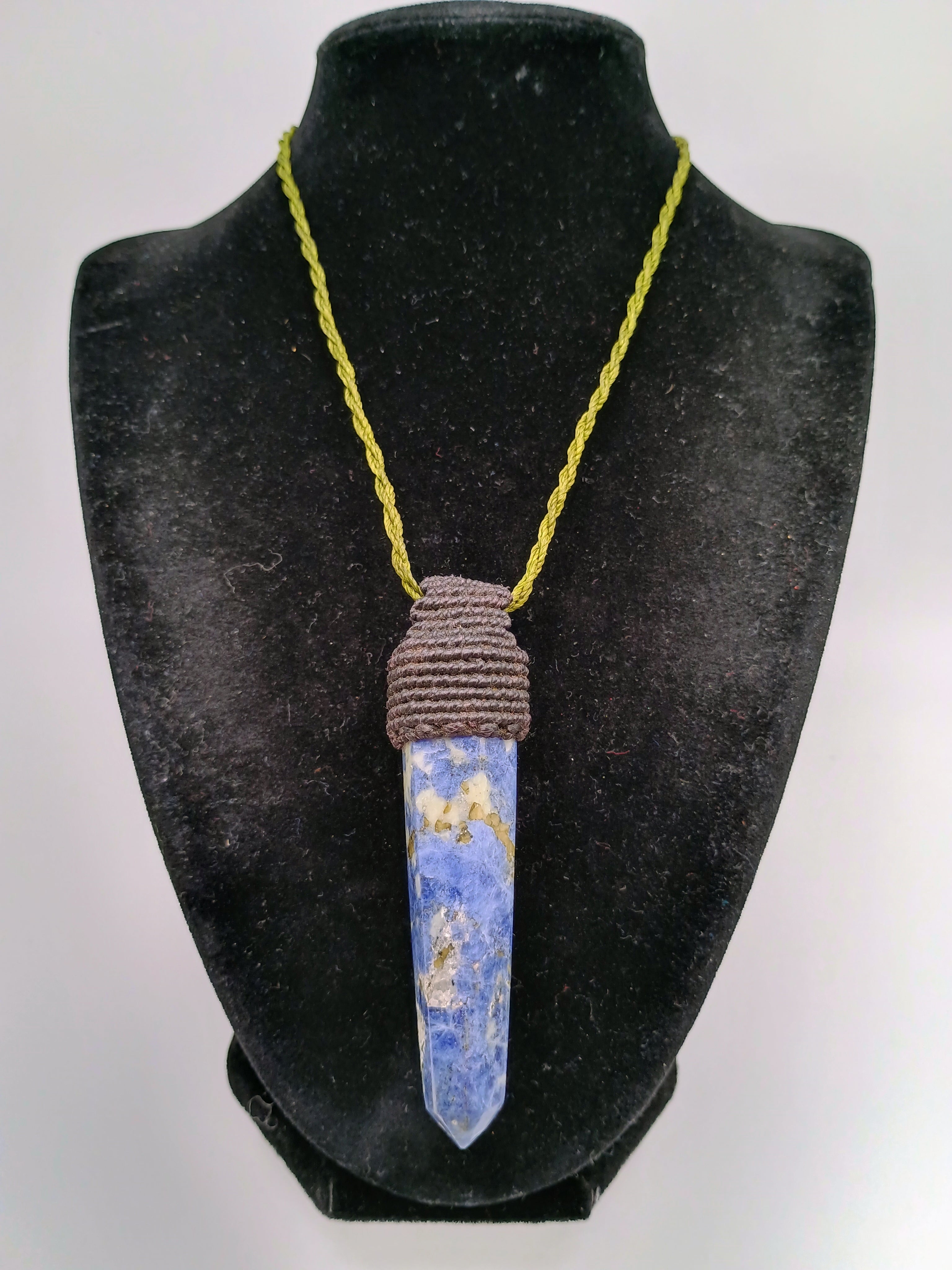 Handmade Macrame Necklace with Natural Sodalite Beads