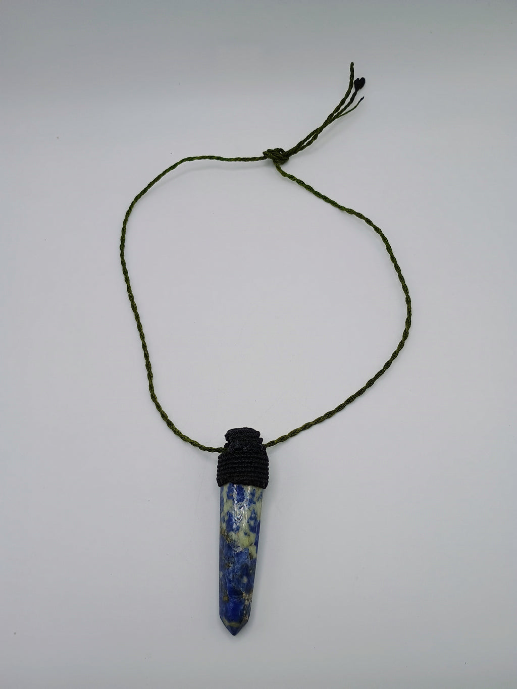 Handmade Macrame Necklace with Natural Sodalite Beads