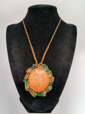 Handmade Macrame Necklace with Natural Stone, Spiritual Amulet