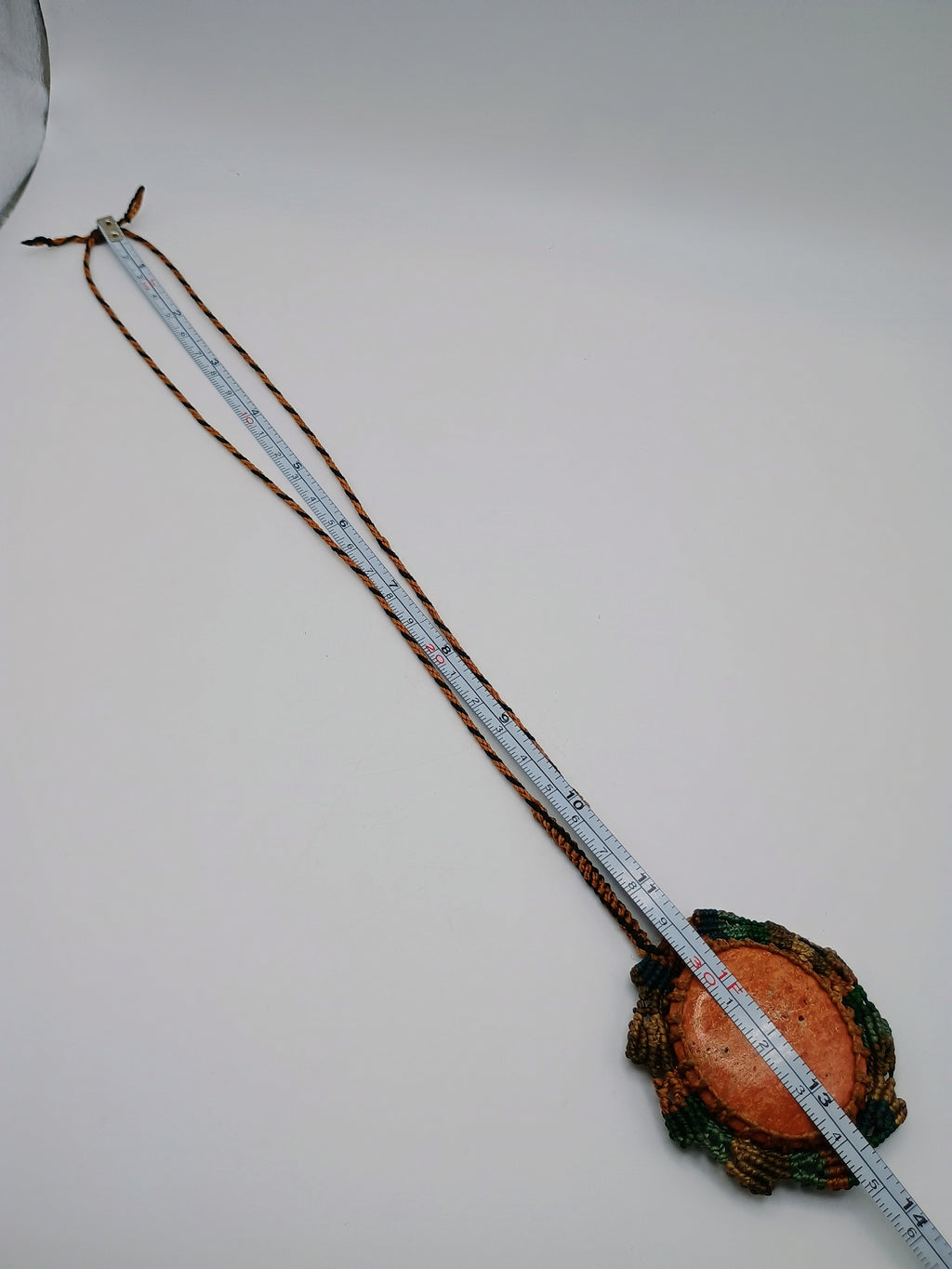 Handmade Macrame Necklace with Natural Stone, Spiritual Amulet