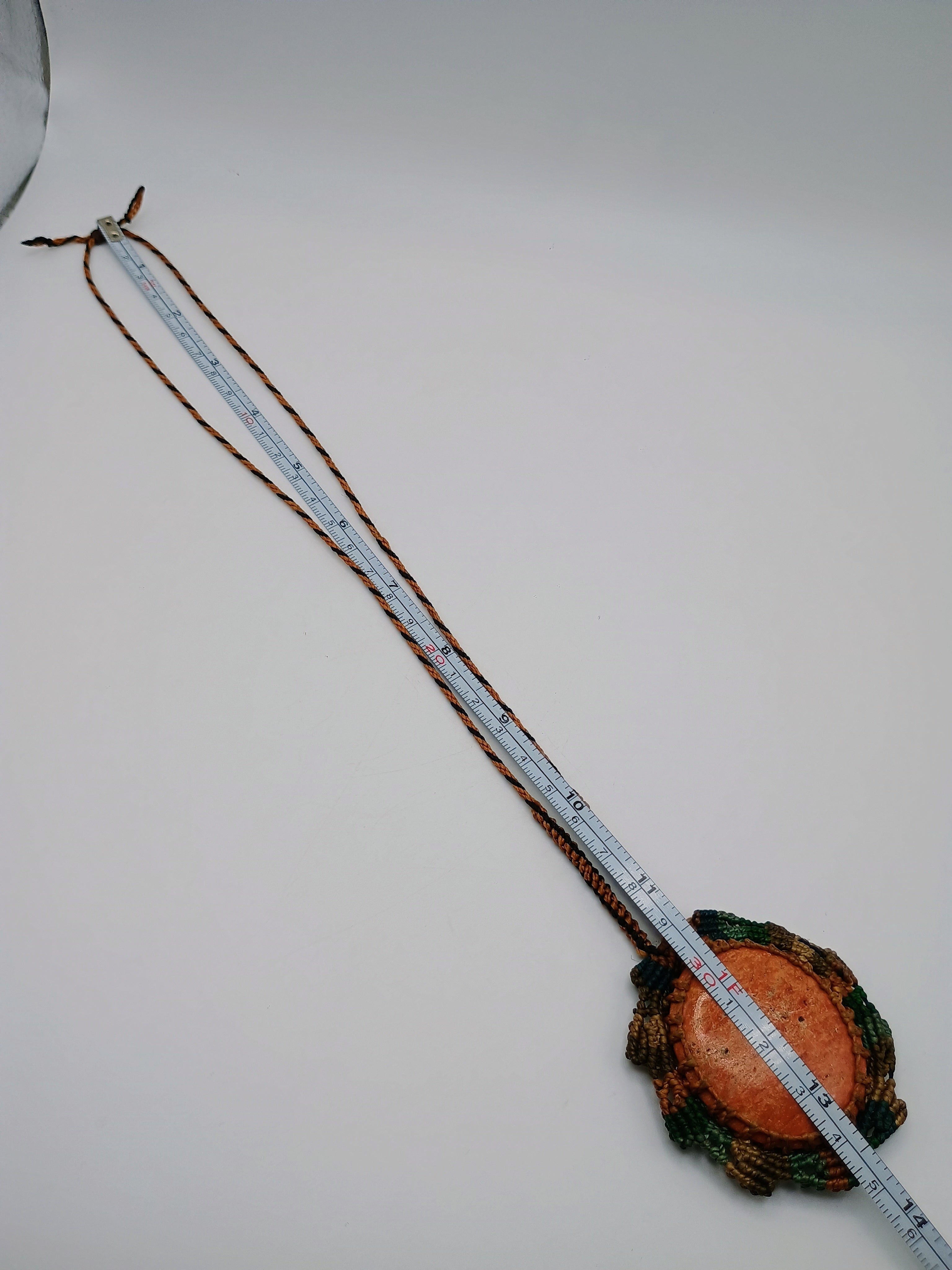 Handmade Macrame Necklace with Natural Stone, Spiritual Amulet