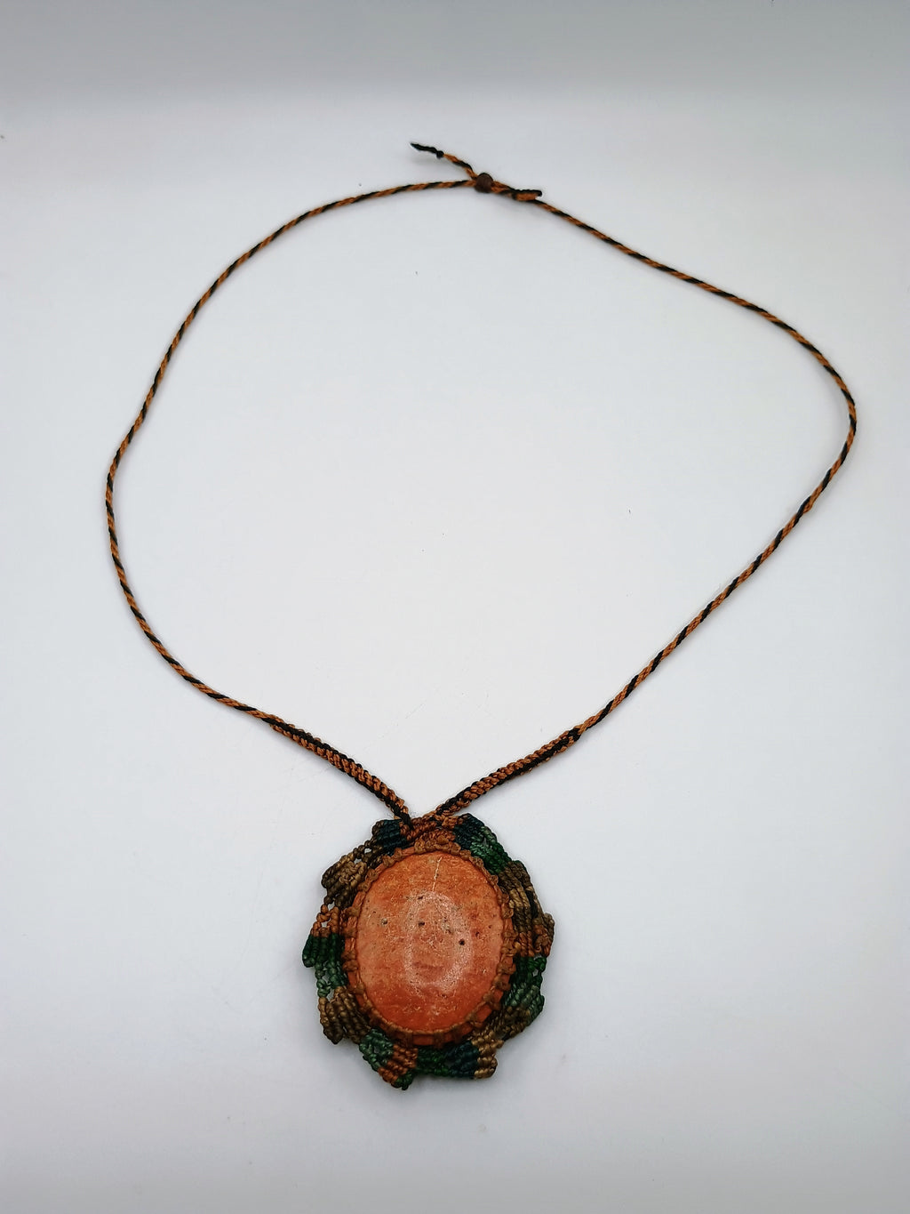 Handmade Macrame Necklace with Natural Stone, Spiritual Amulet