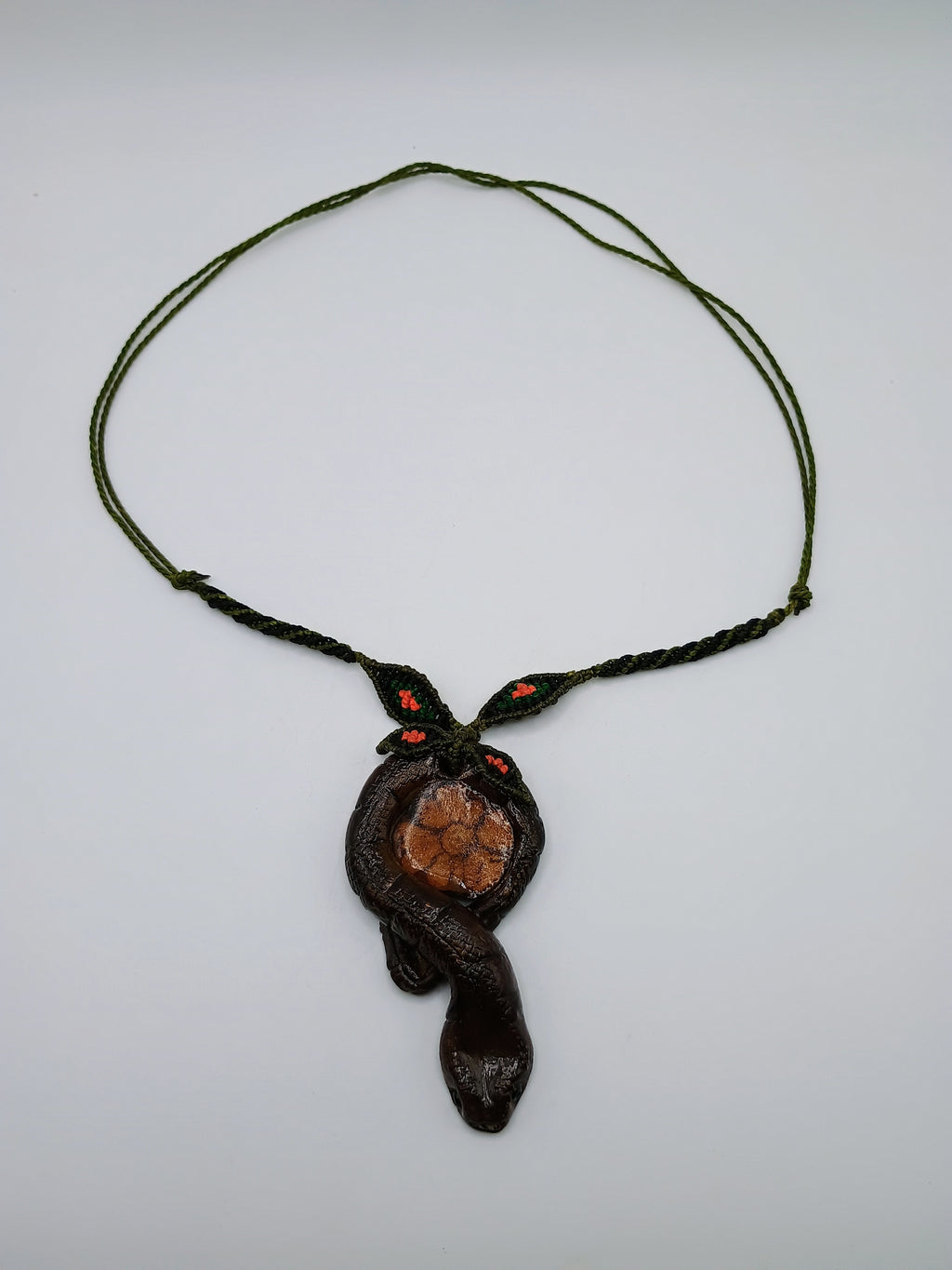 Sacred Snake Necklace Chonta Wood Amazon Rainforest
