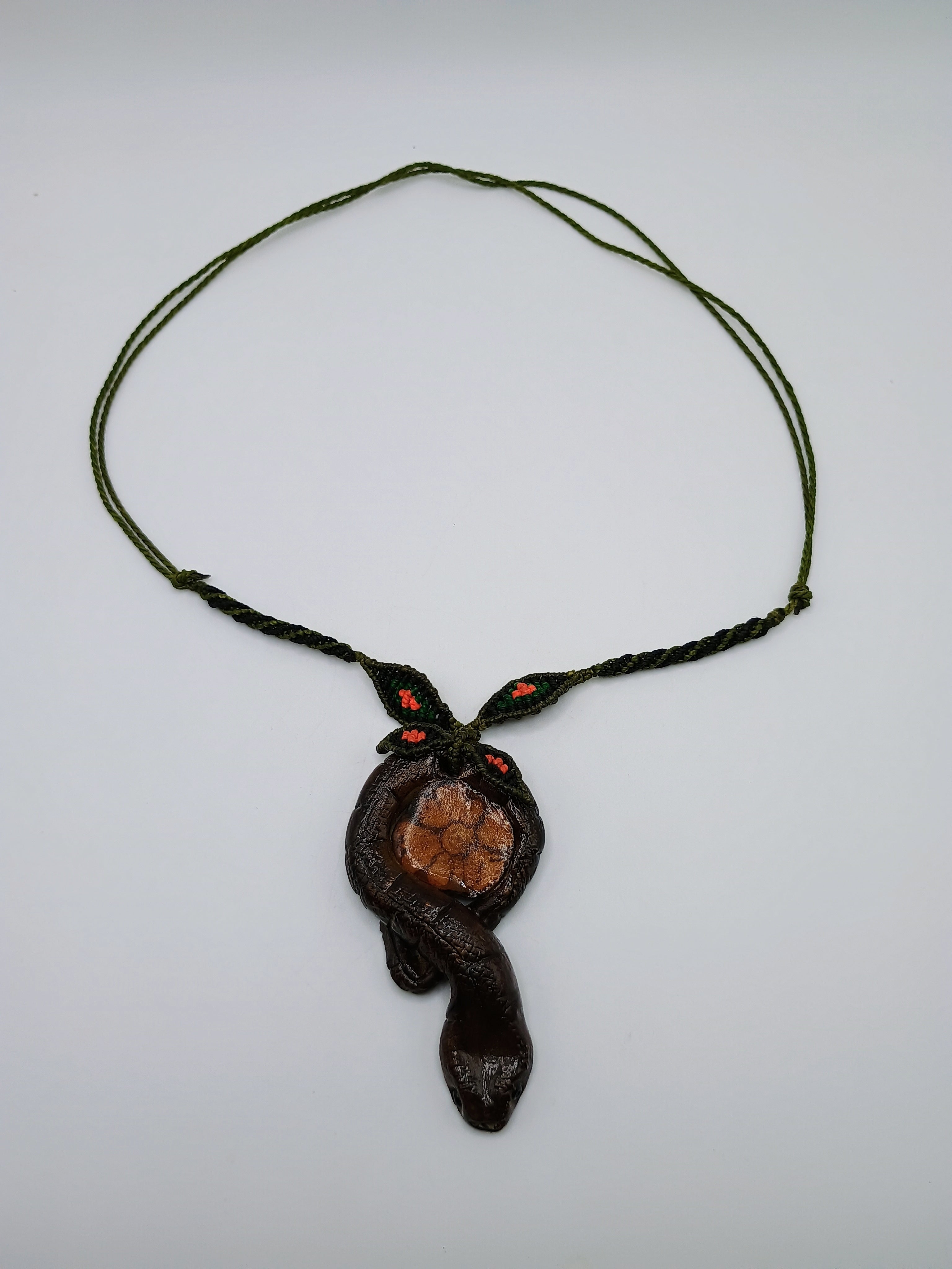 Sacred Snake Necklace Chonta Wood Amazon Rainforest