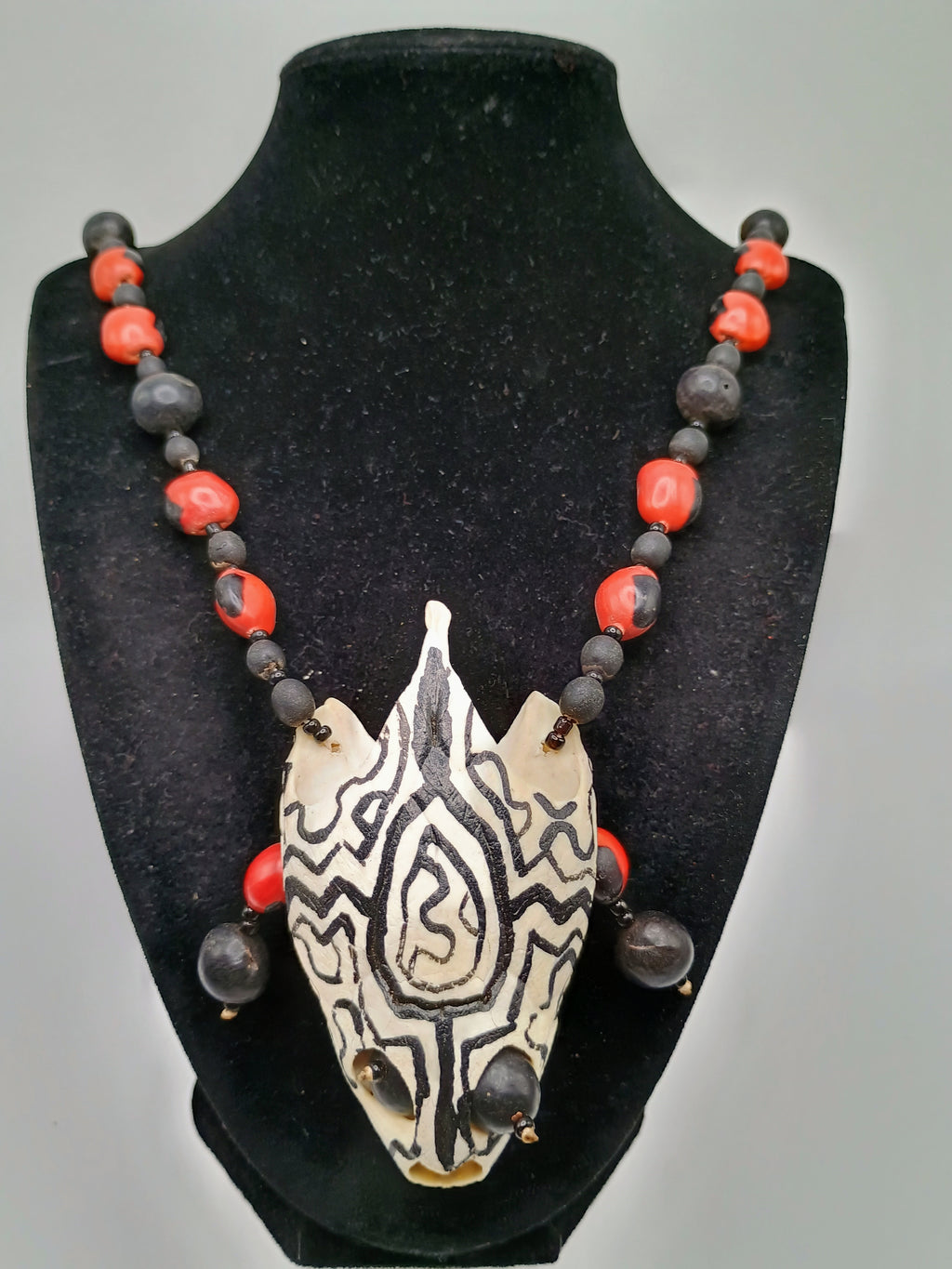 Shaman Amulet Necklace Turtle Head Huayruro Seeds