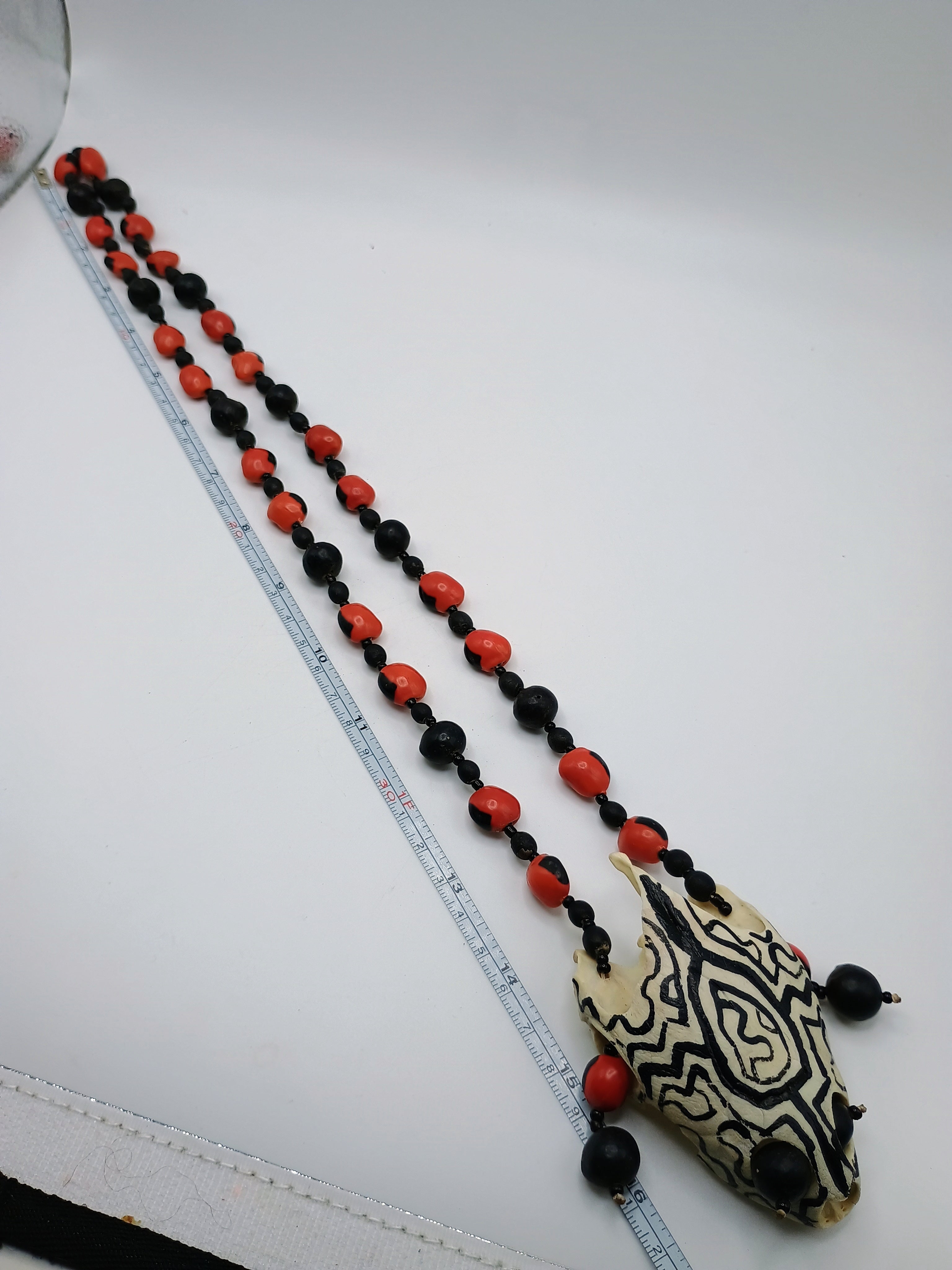 Shaman Amulet Necklace Turtle Head Huayruro Seeds