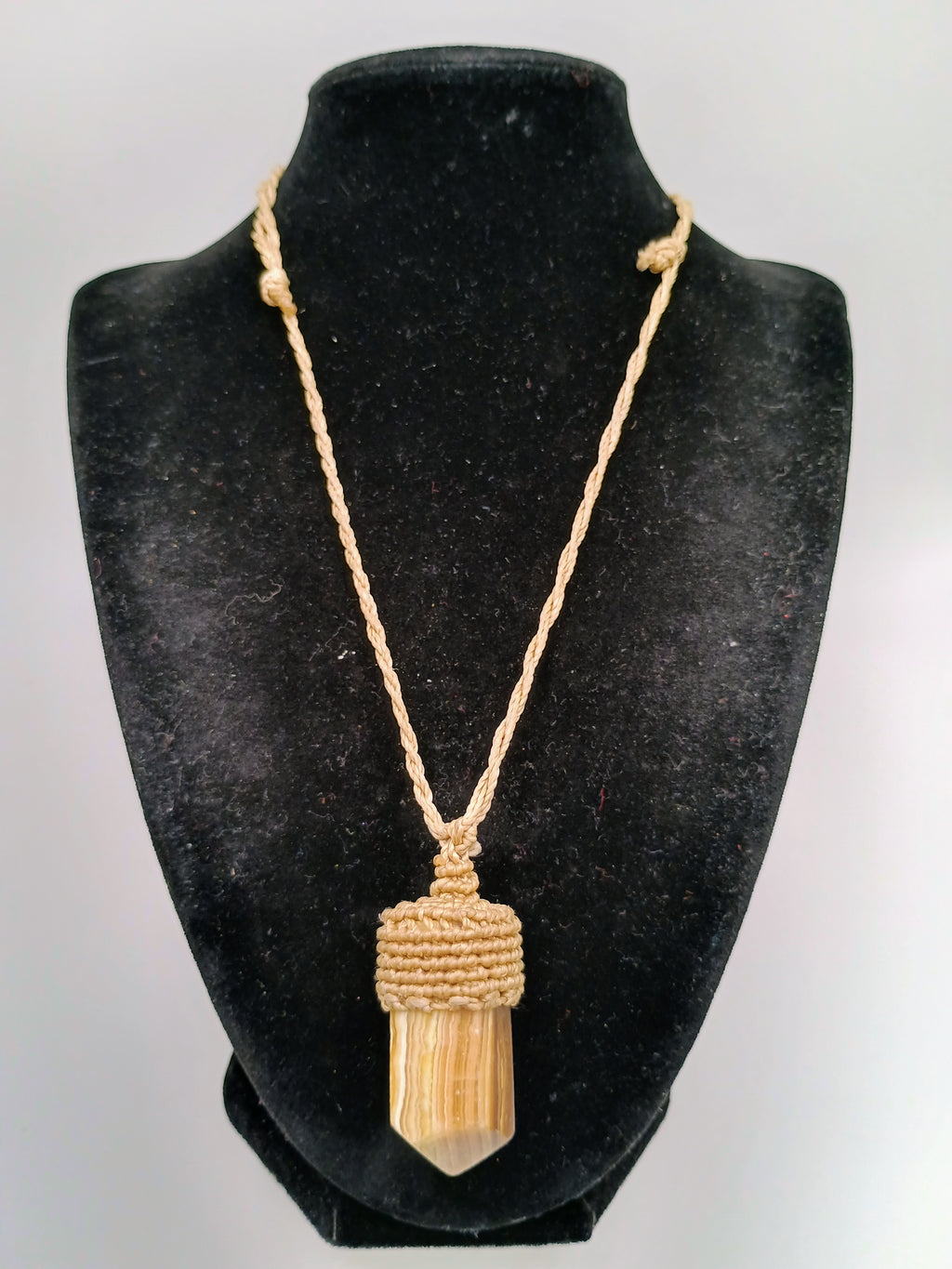 Handmade Macrame Necklace with Natural Stone