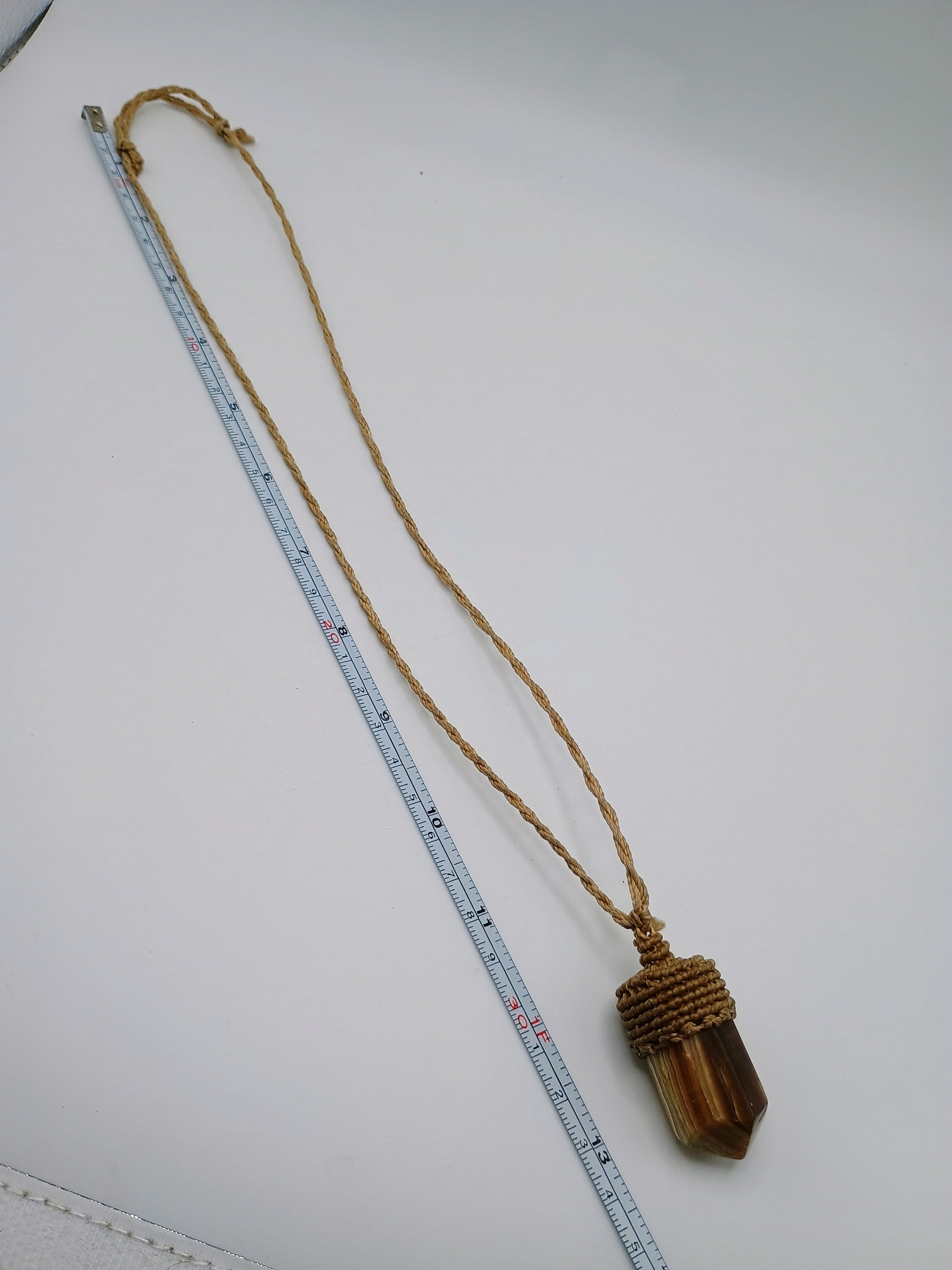 Handmade Macrame Necklace with Natural Stone