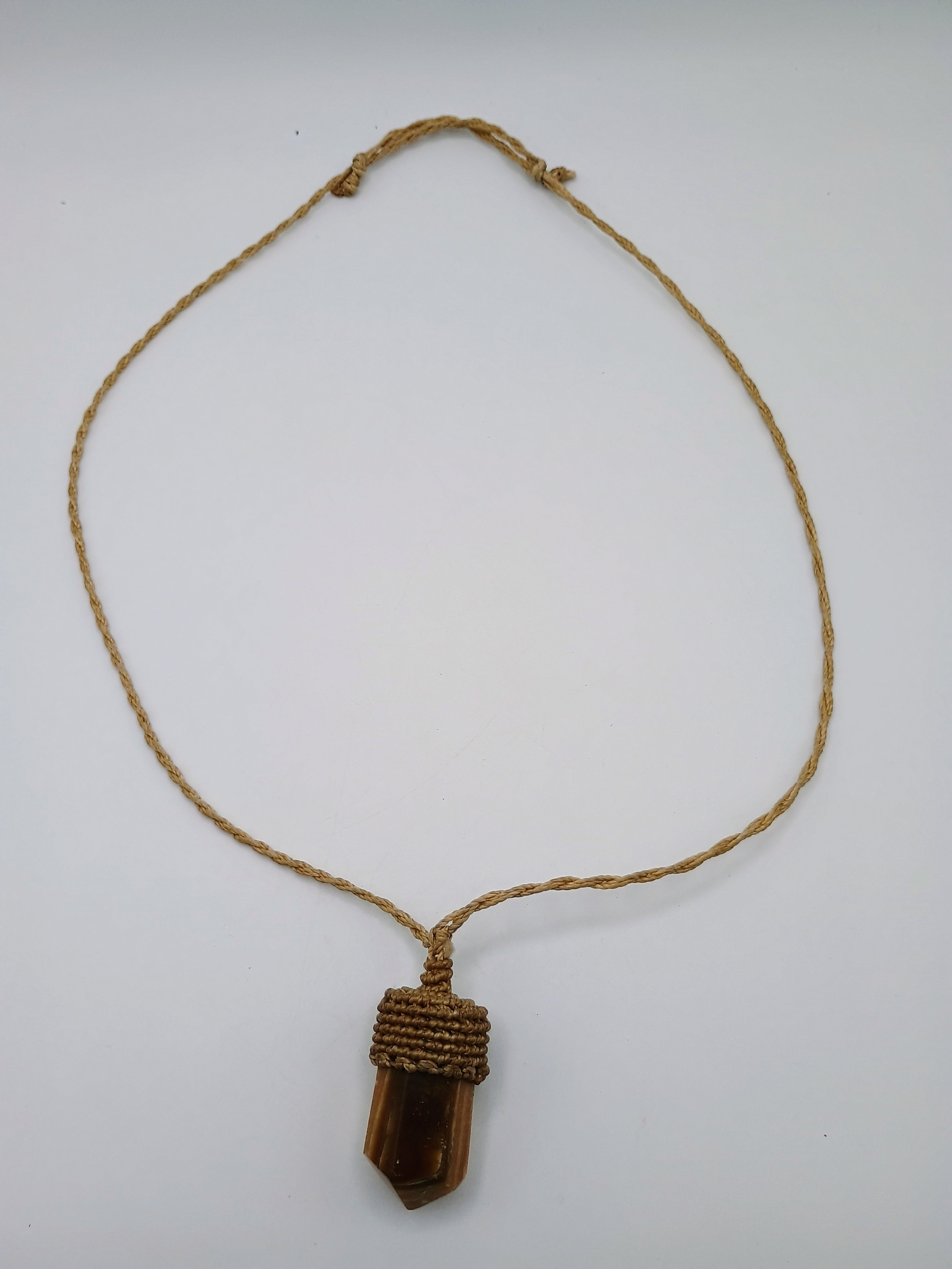 Handmade Macrame Necklace with Natural Stone