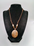Handmade Macrame Necklace with Natural Stone, Adjustable