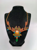Handmade Macrame Necklace with Natural Turquoise Ayahuasca Flower