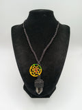 Handmade Macrame Necklace with Quartz Crystal Dreamcatcher Amulet