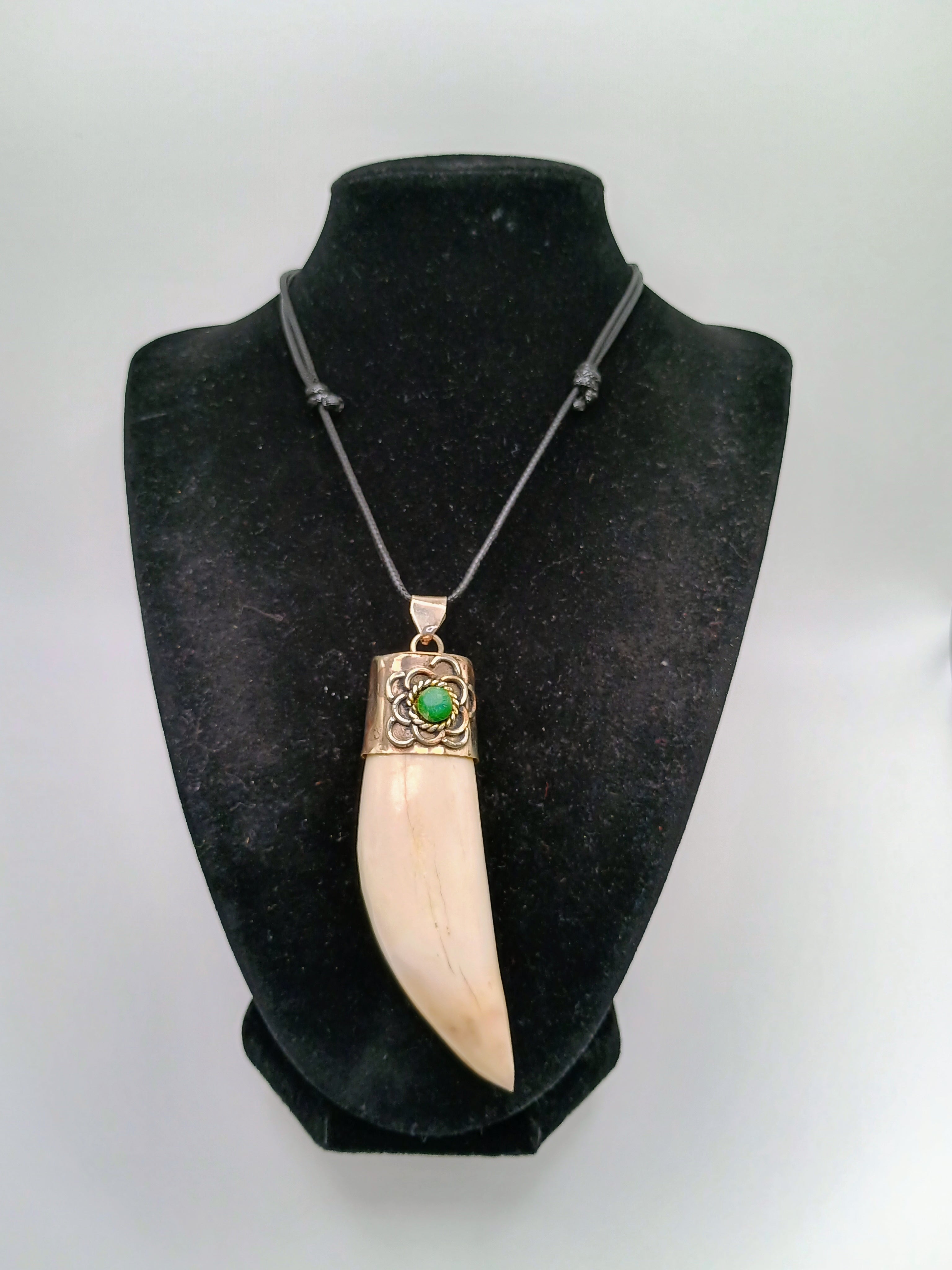 Handmade Macrame Sea Lion Tooth Amulet Necklace