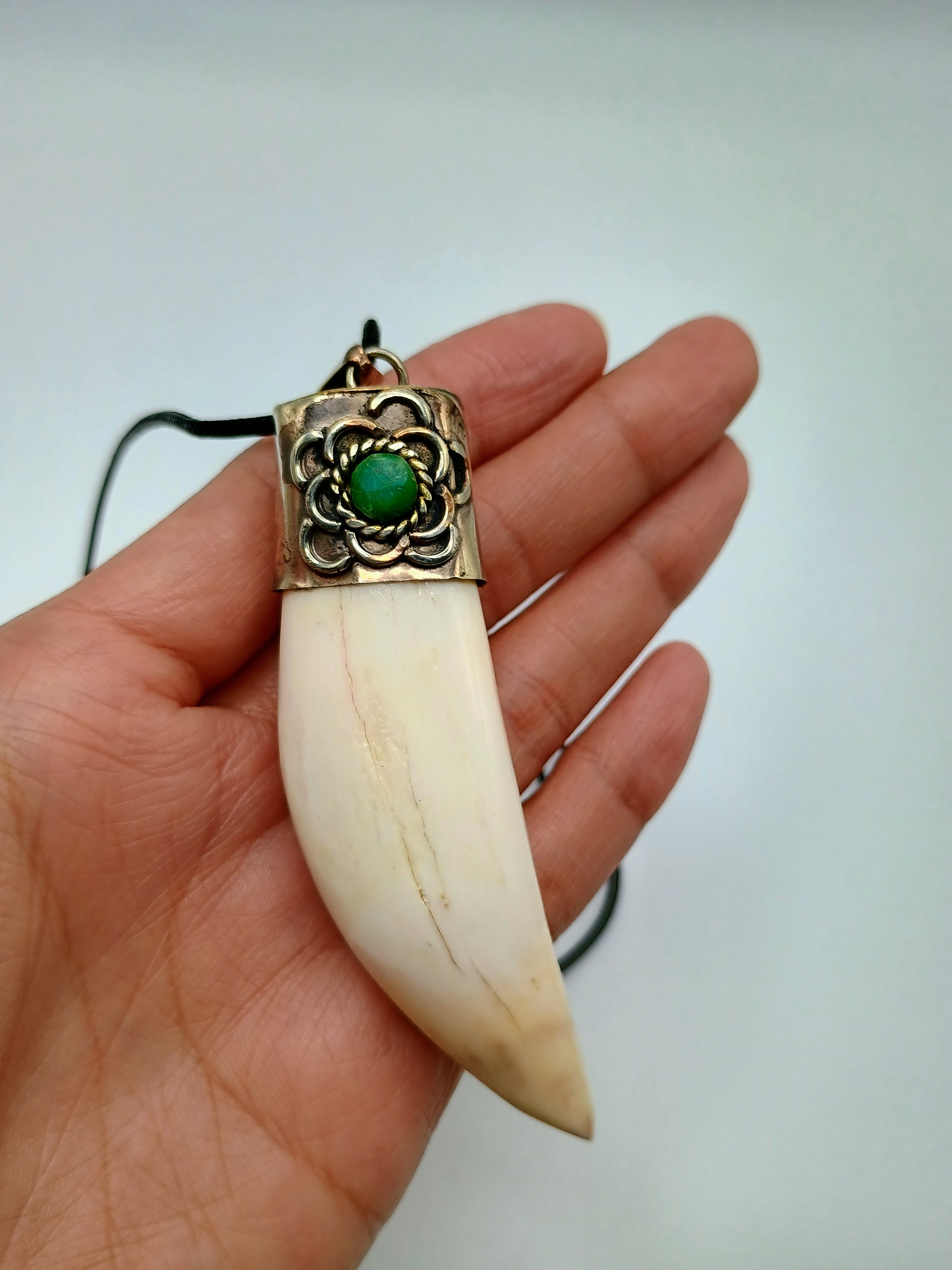 Handmade Macrame Sea Lion Tooth Amulet Necklace