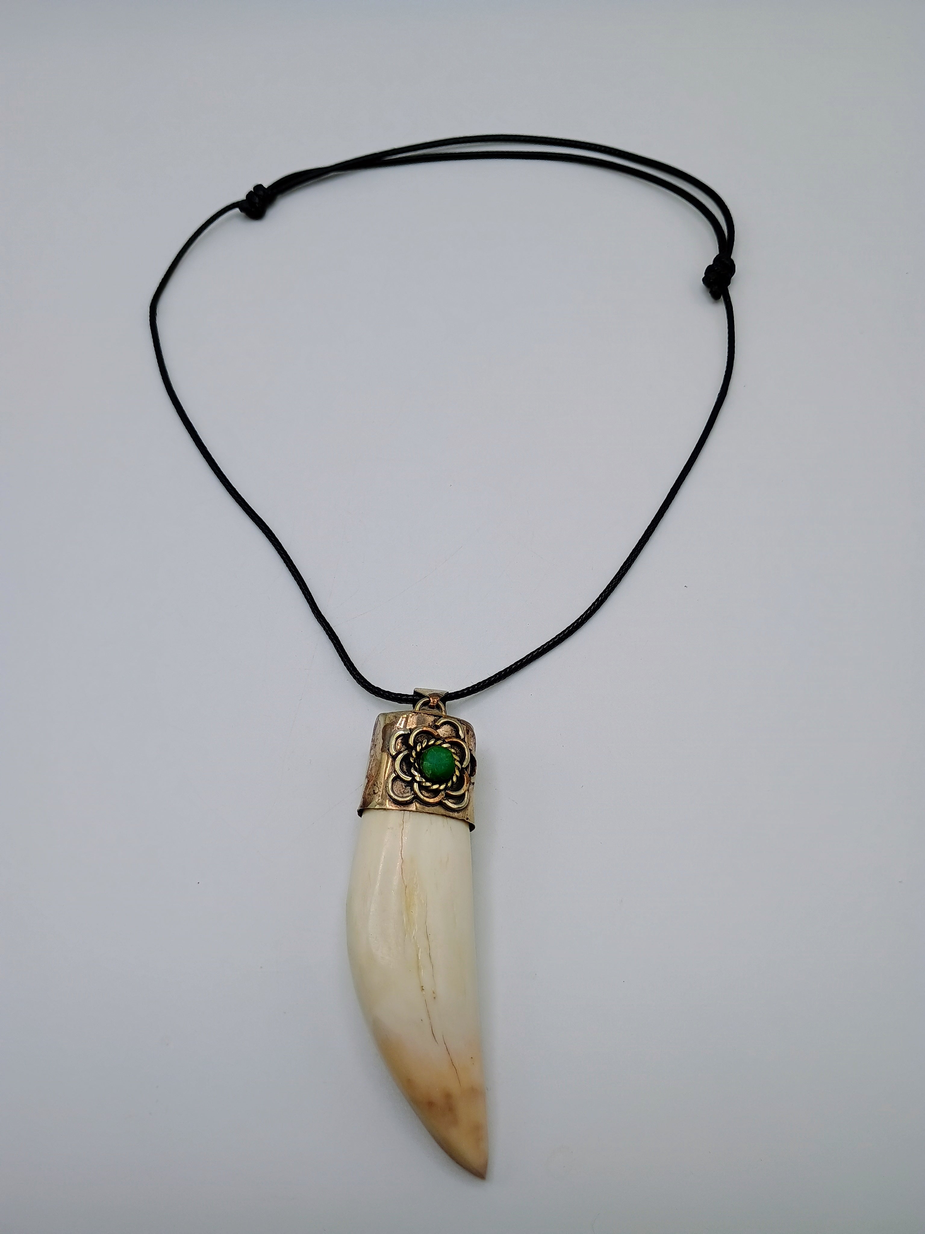 Handmade Macrame Sea Lion Tooth Amulet Necklace