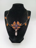 Handmade Macrame Necklace with Rose Quartz and Amethyst - Spiritual Amulet